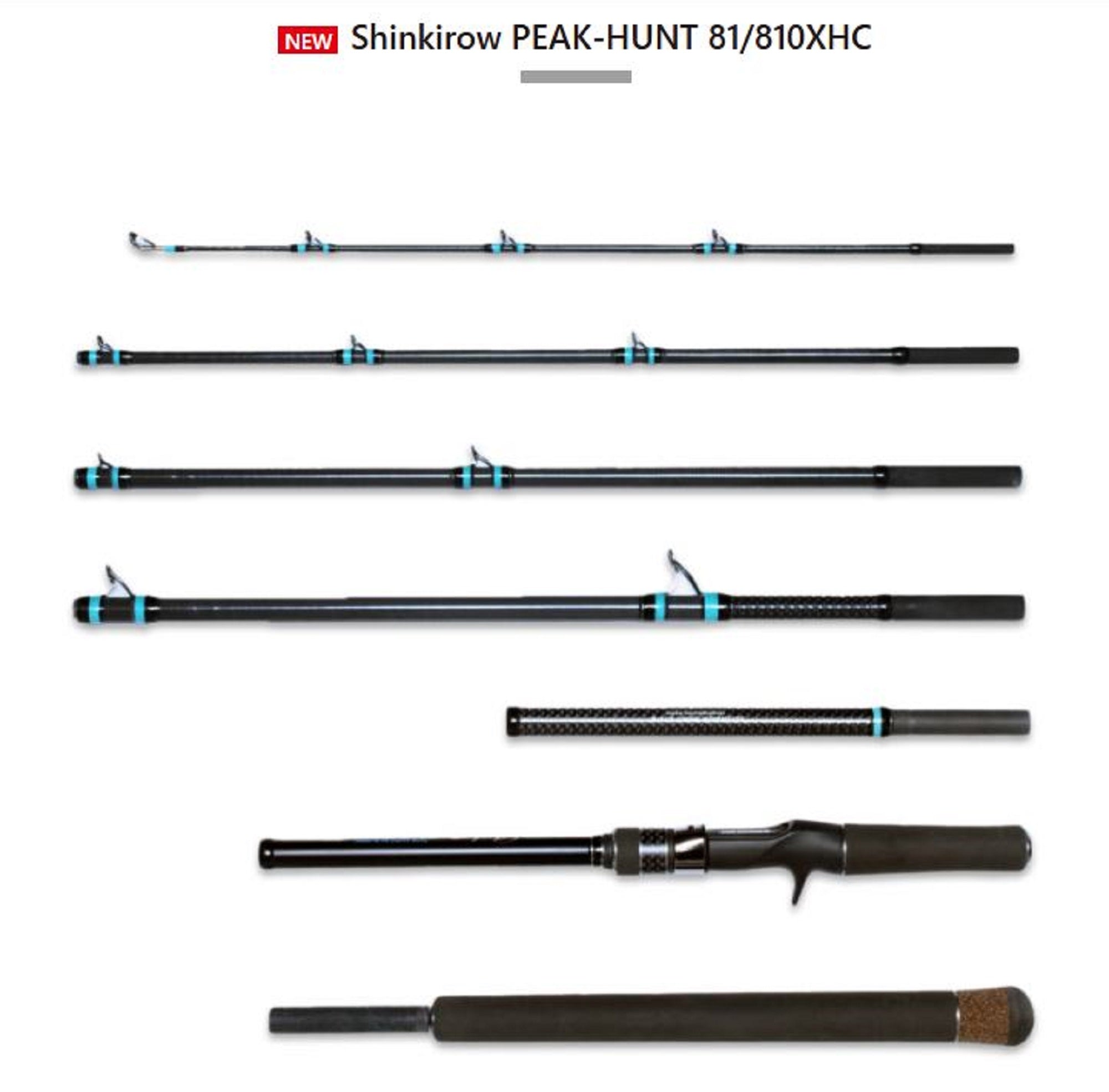 Monster Kiss Rod Baitcast Peak Hunt 81/810 XHC 7 Piece Travel Rod (2318)