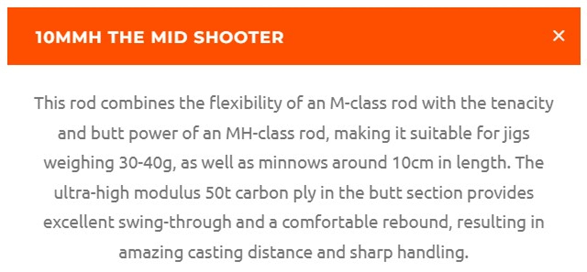 Xesta Rod Spinning Runway XR 10MMH The Mid Shooter (5649)