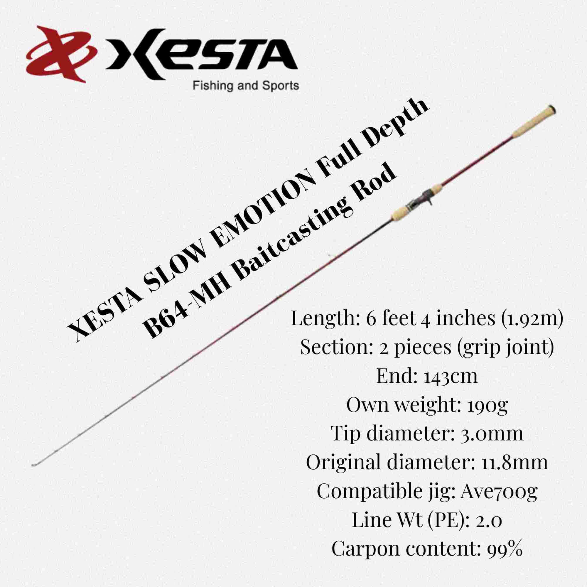 Xesta Rod Baitcast Slow Emotion Full Depth B64-MH (1237)