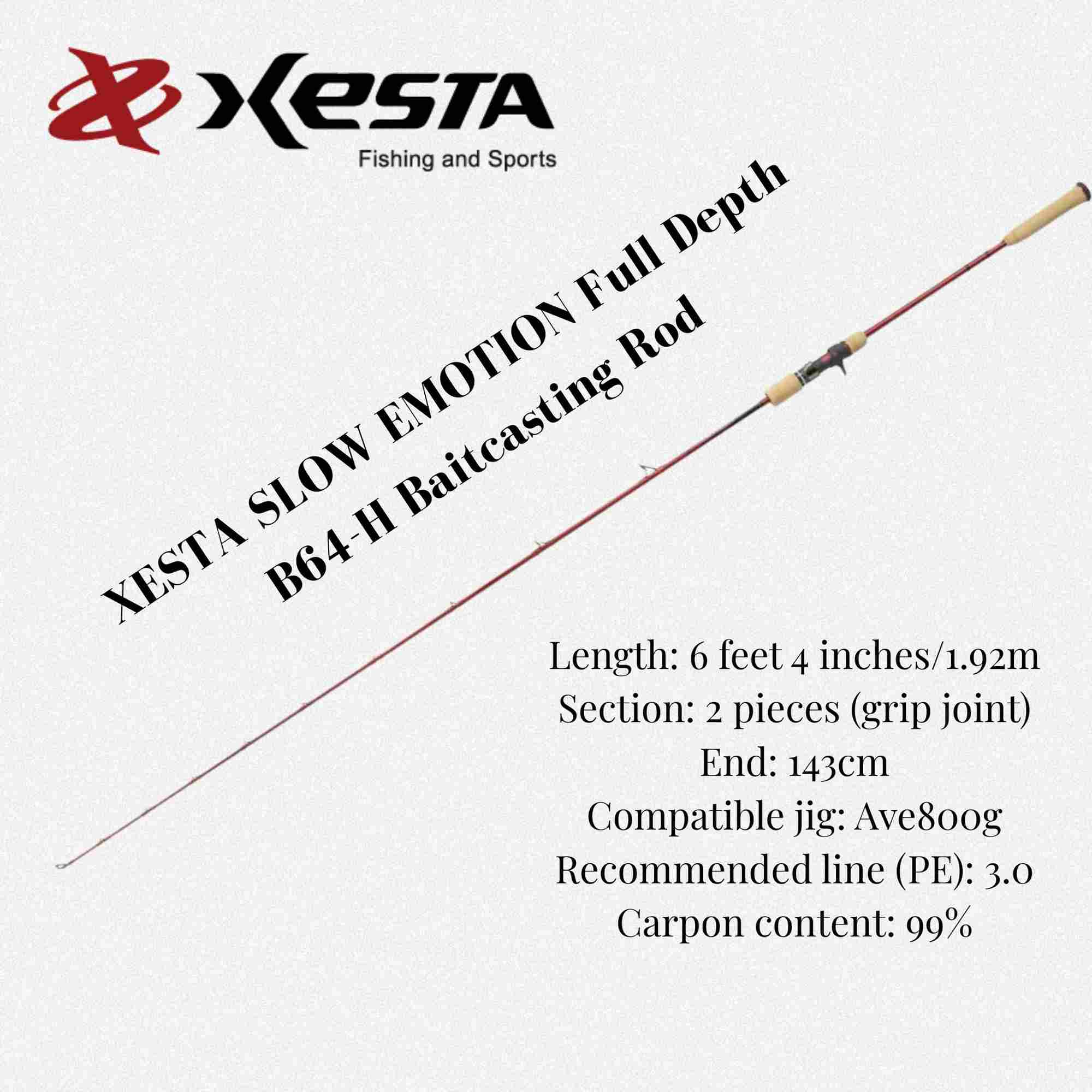 Xesta Rod Baitcast Slow Emotion Full Depth B64-H (1244)