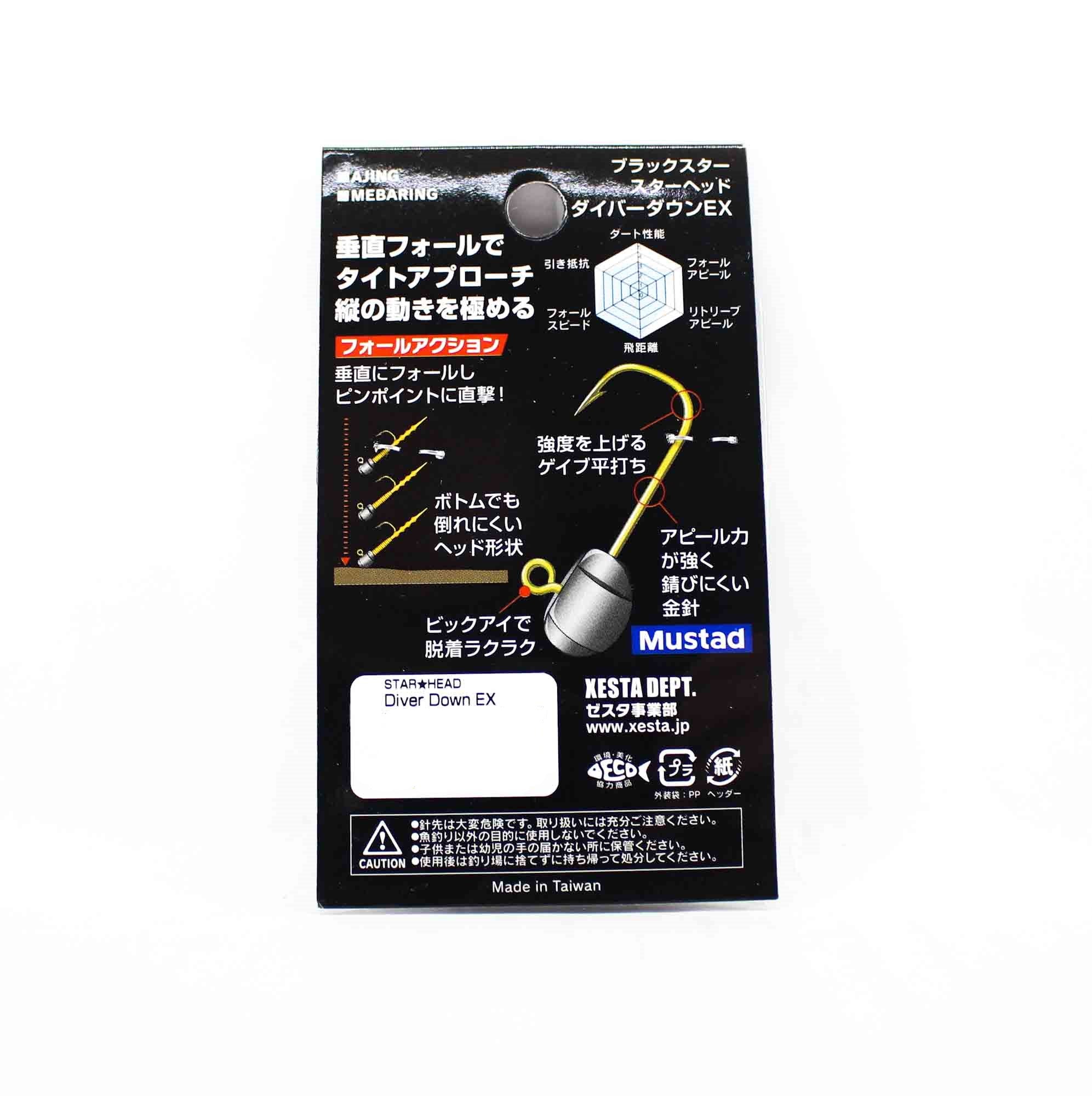 Xesta Jig Head Black Star Head Diver Down EX L 3 grams Hook Size 4 (4121)