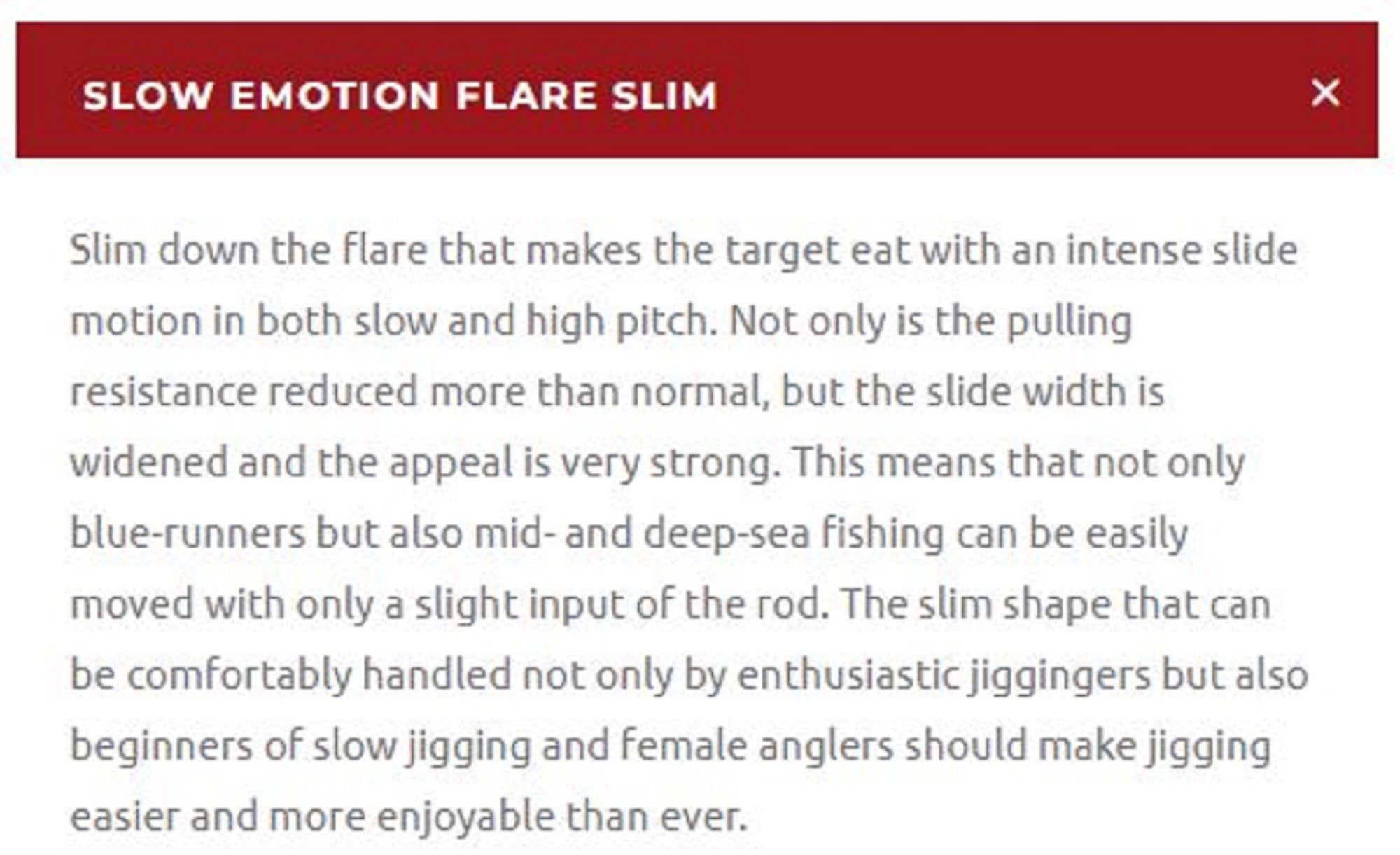 Xesta Metal Jig Slow Emotion Flare Slim 120 grams KS (0014)