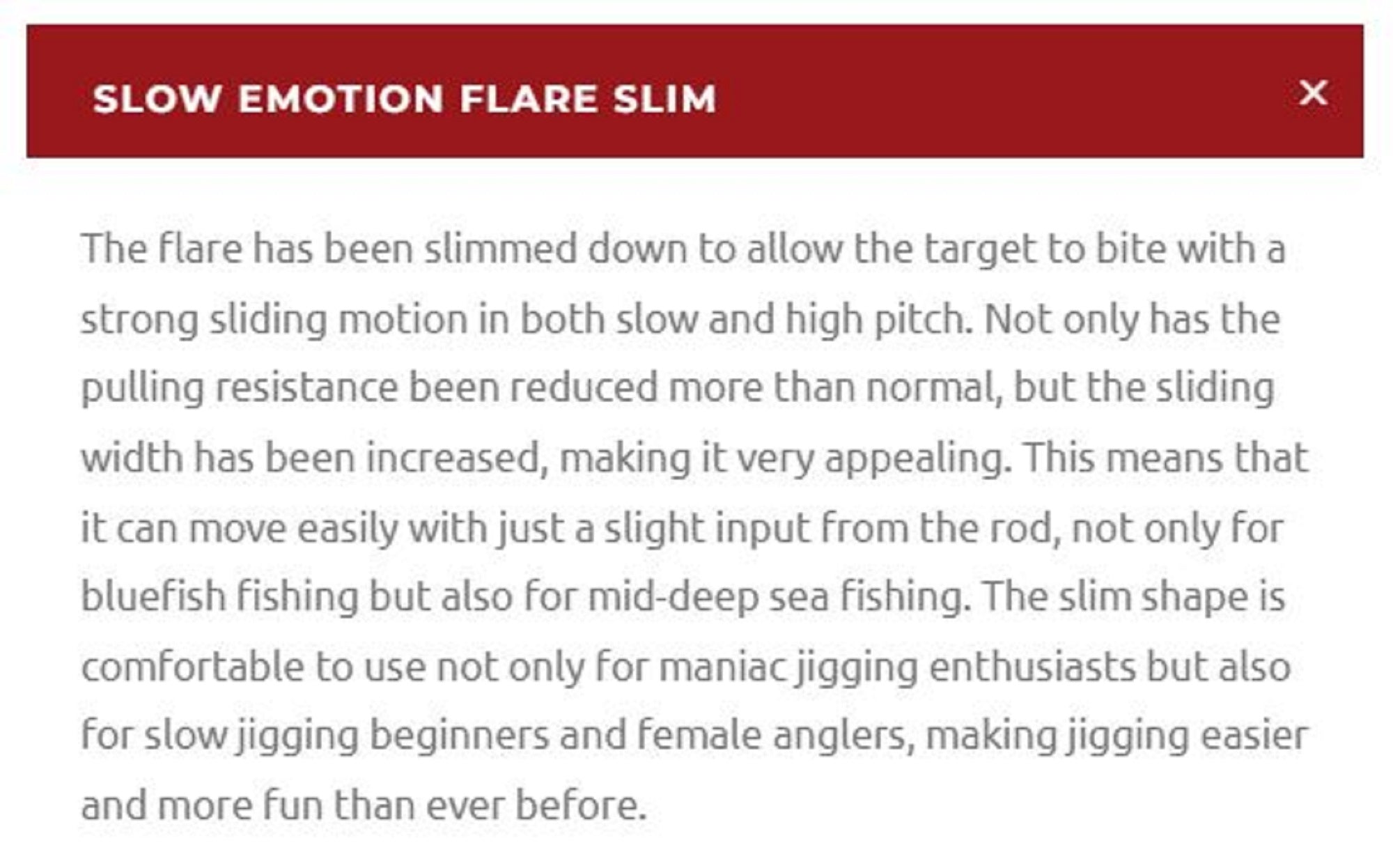 Xesta Metal Jig Slow Emotion Flare Slim 210 grams LHS (0304)