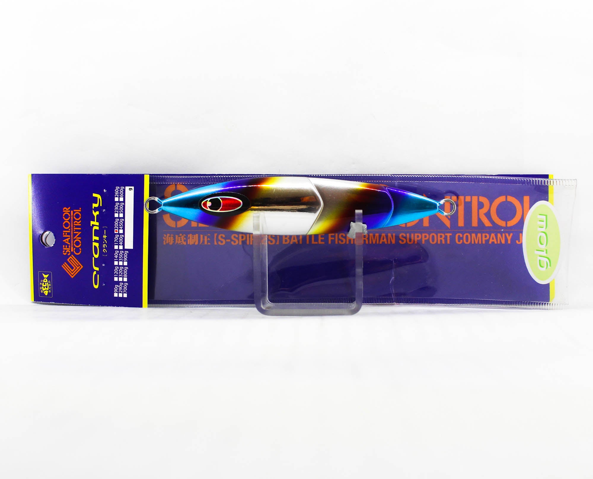 Seafloor Control Metal Jig Cranky 200 grams Titan Zebra Glow Al (7576)
