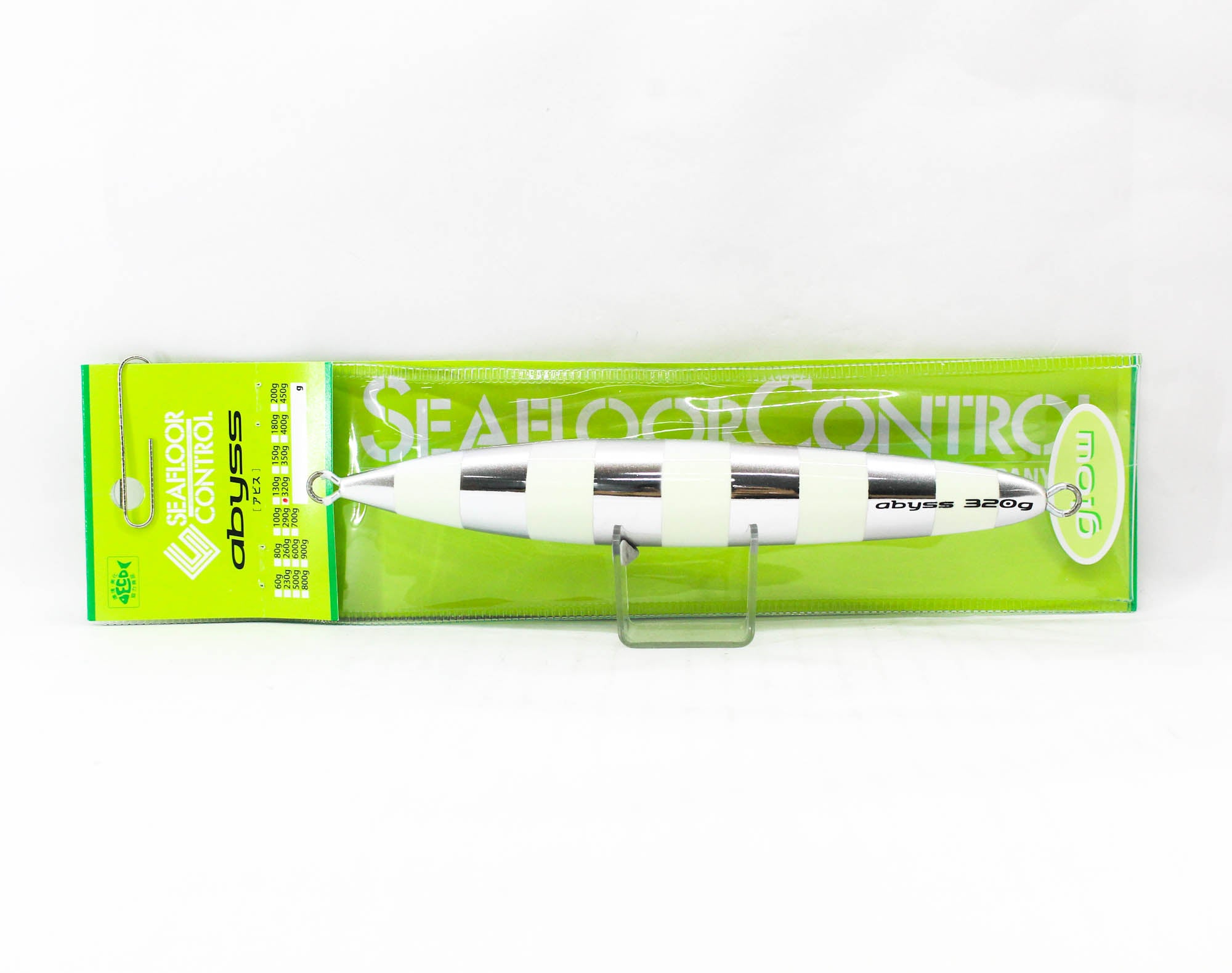 Seafloor Control Metal Jig Abyss 320 grams Titan Zebra Glow (7804)