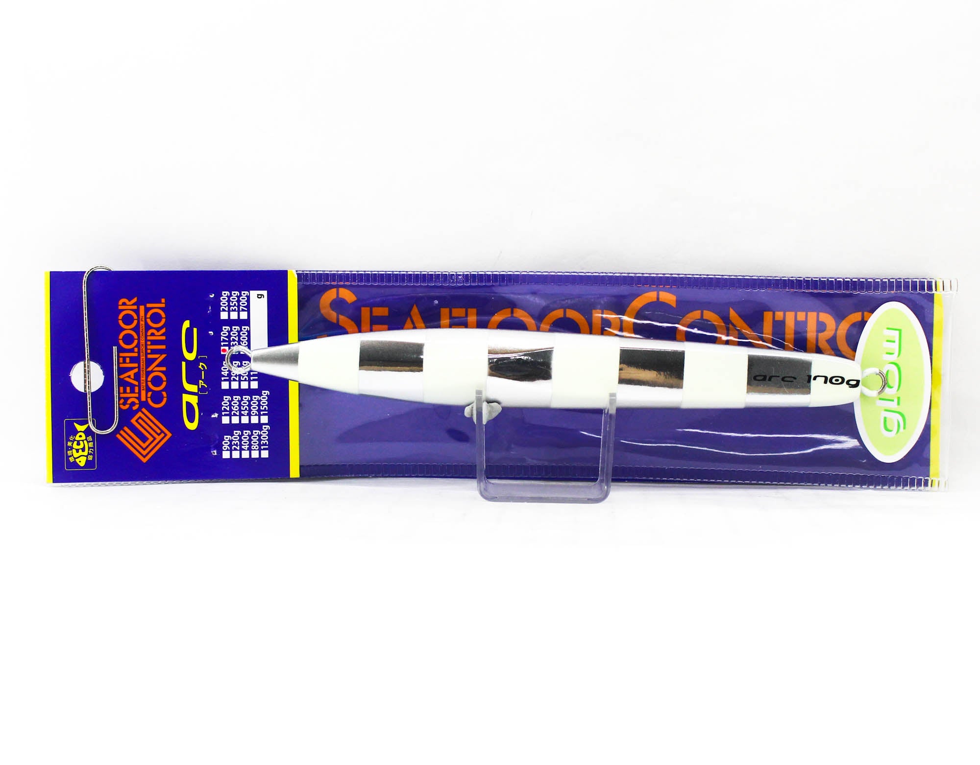 Seafloor Control Metal Jig Arc 170 grams Zebra Glow AL (8603)