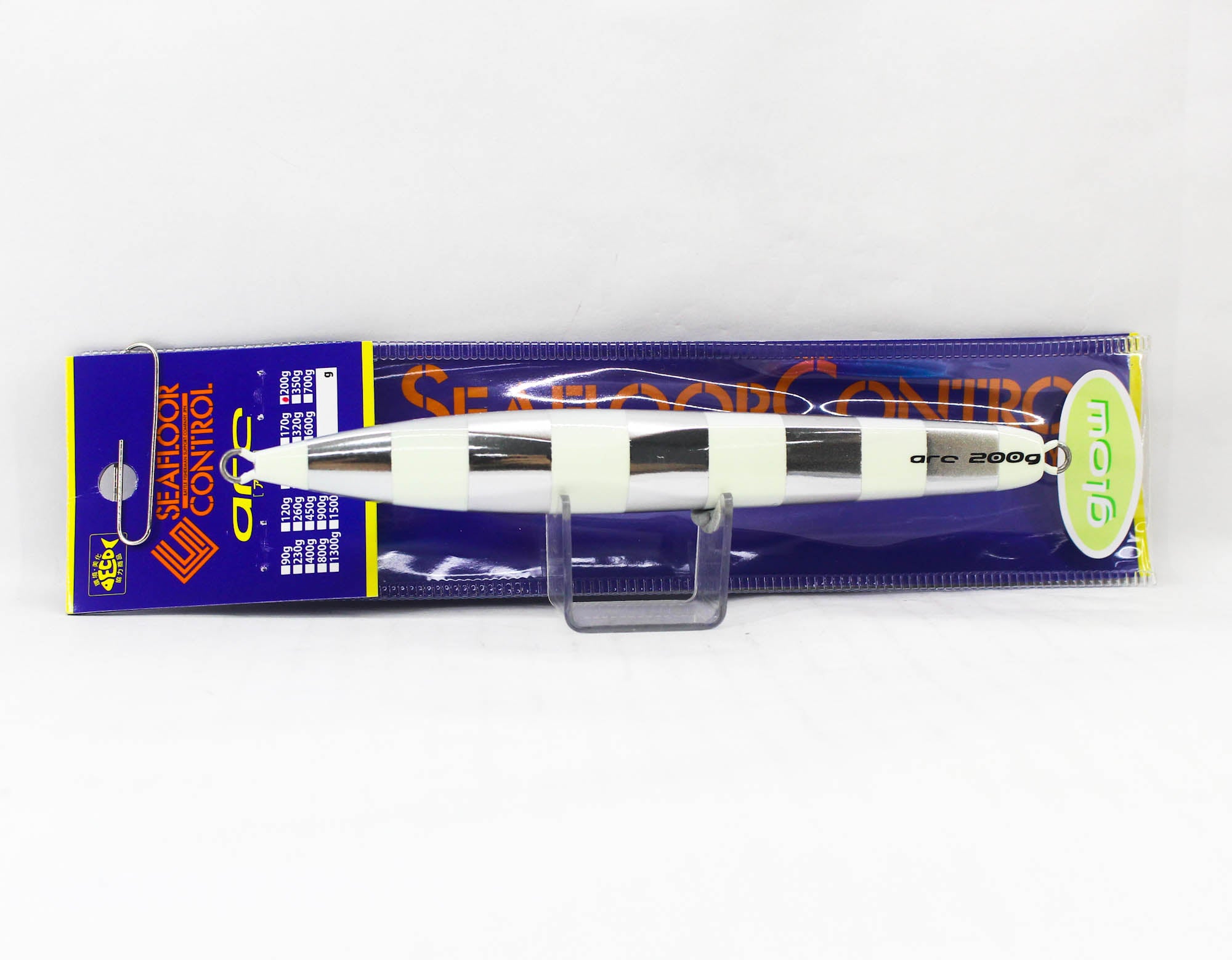 Seafloor Control Metal Jig Arc 200 grams Zebra Glow AL (8610)