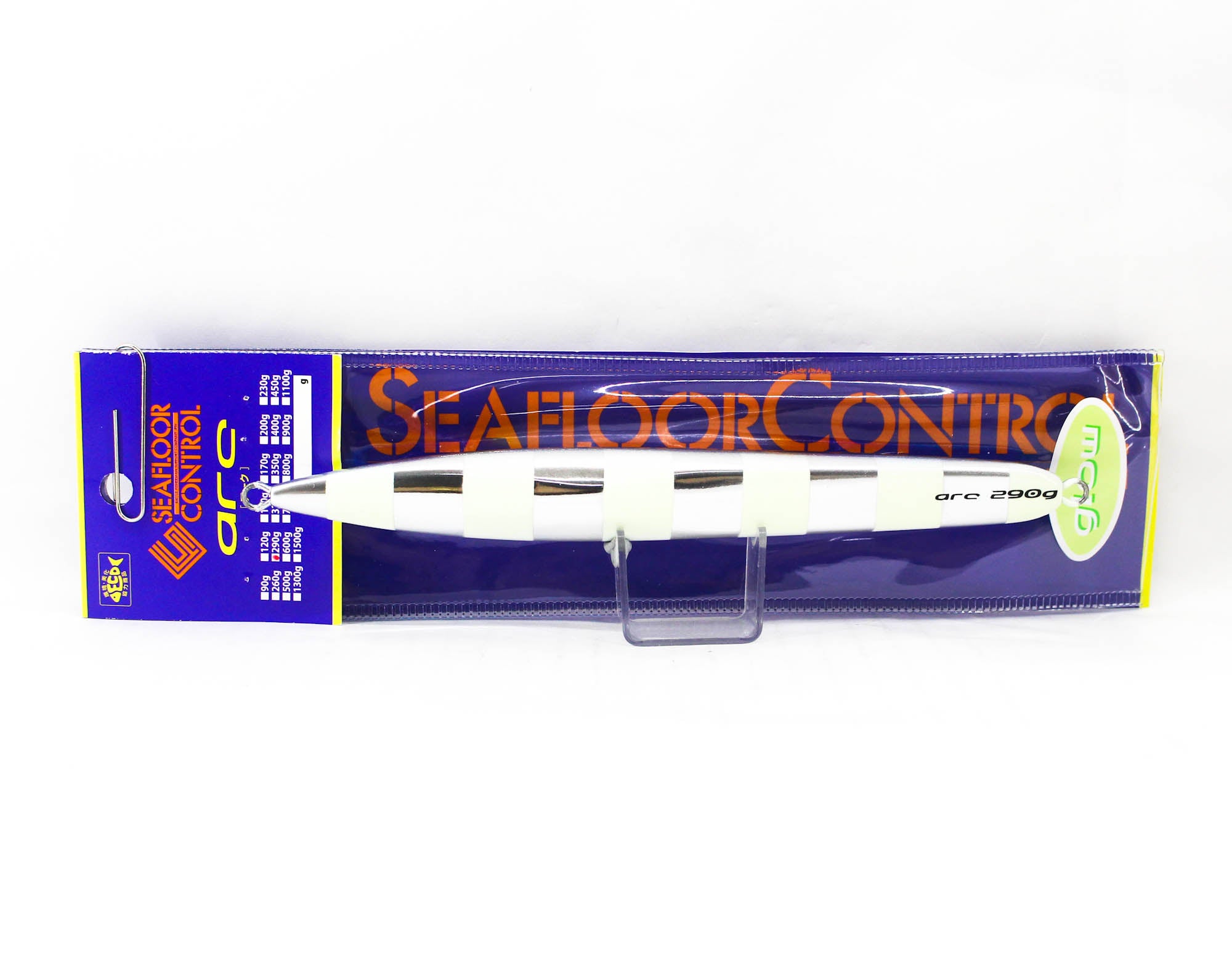 Seafloor Control Metal Jig Arc 290 grams Titan Zebra Glow Al (8641)