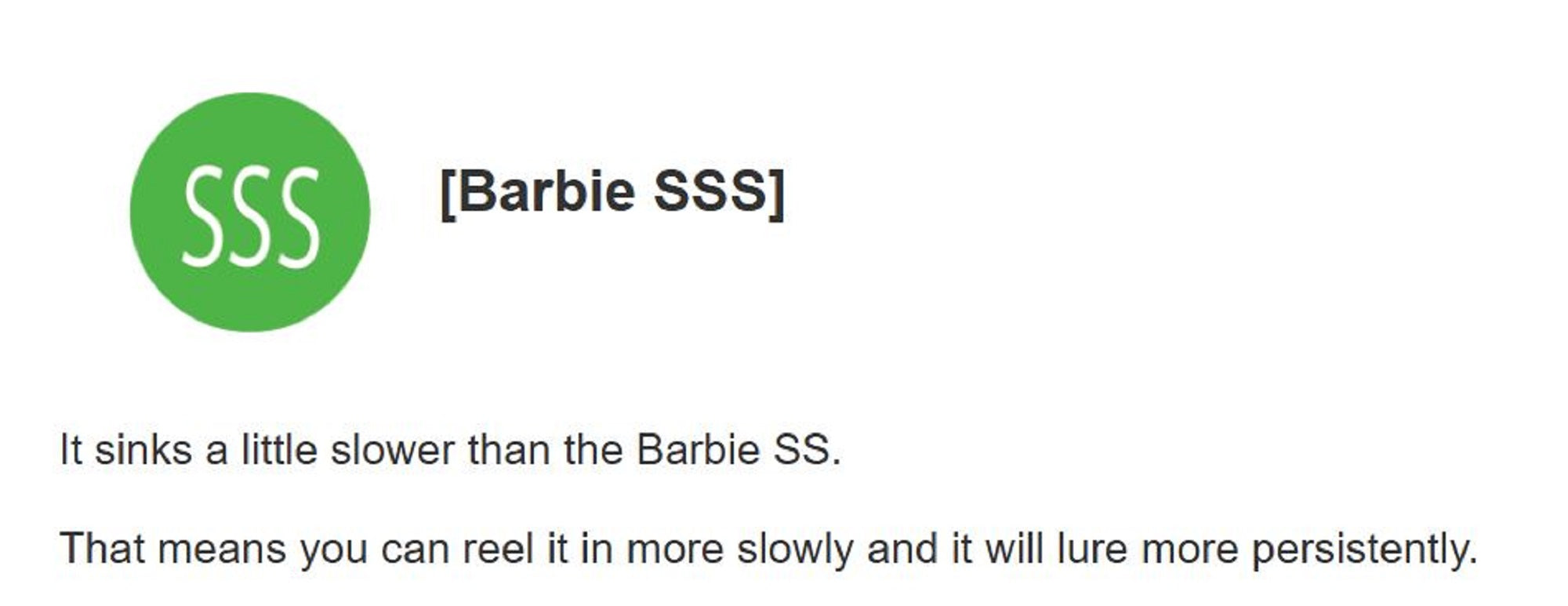 Rob Lure Berbie SSS 30mm 1.5 grams Sinking Lure 20 (6262)