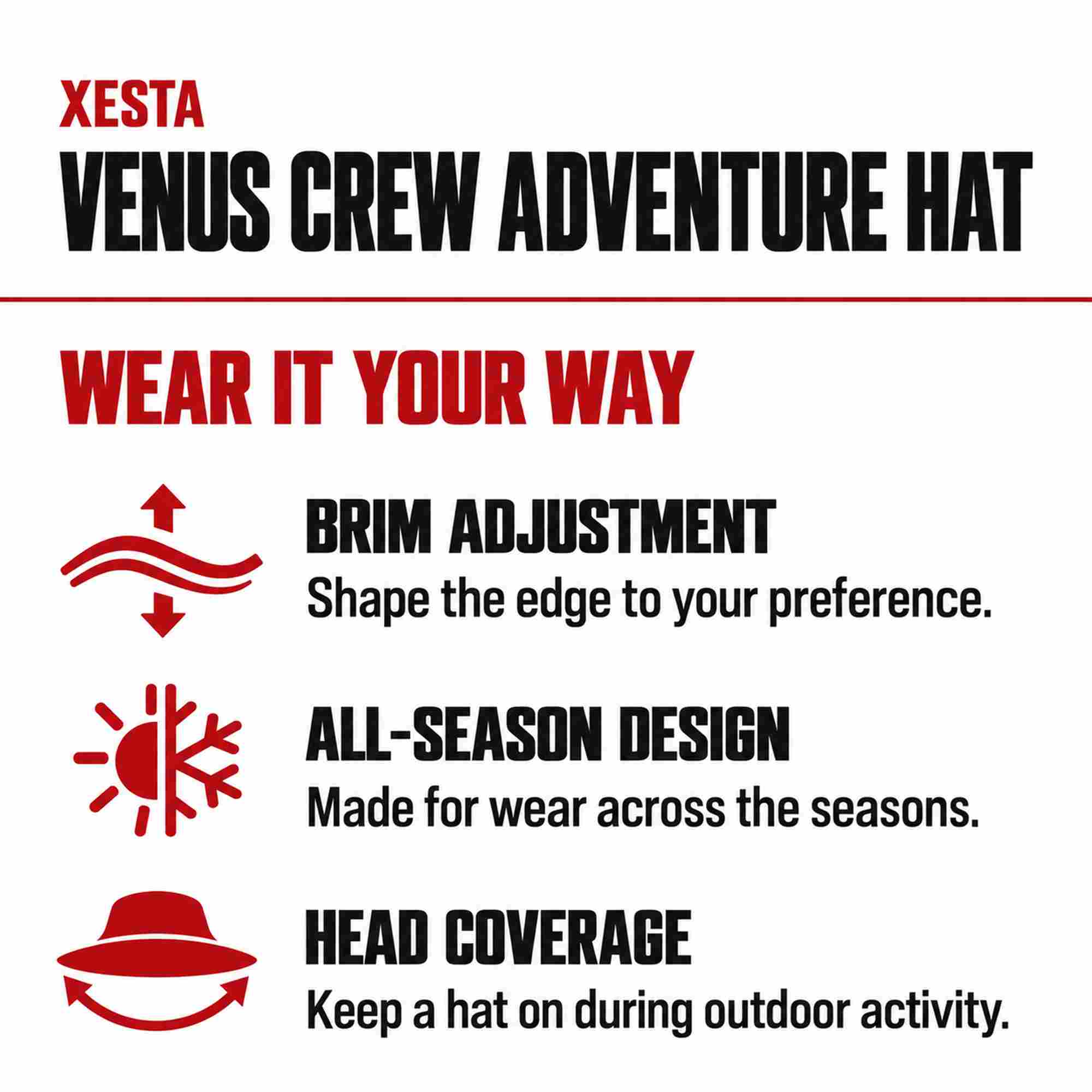 Xesta Hat Adventure Venus Crew Black (0526)