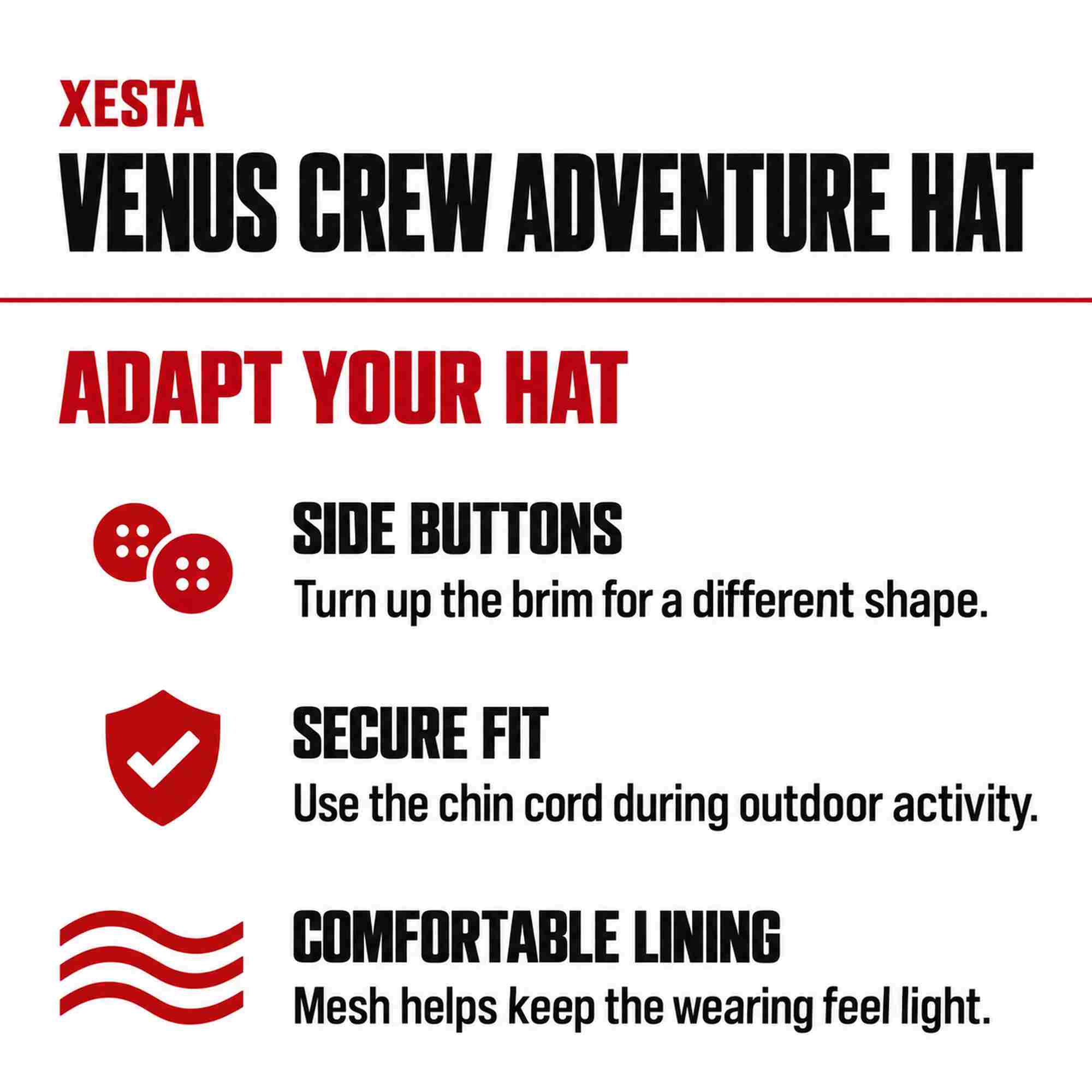 Xesta Hat Adventure Venus Crew Botanical Black (1646)