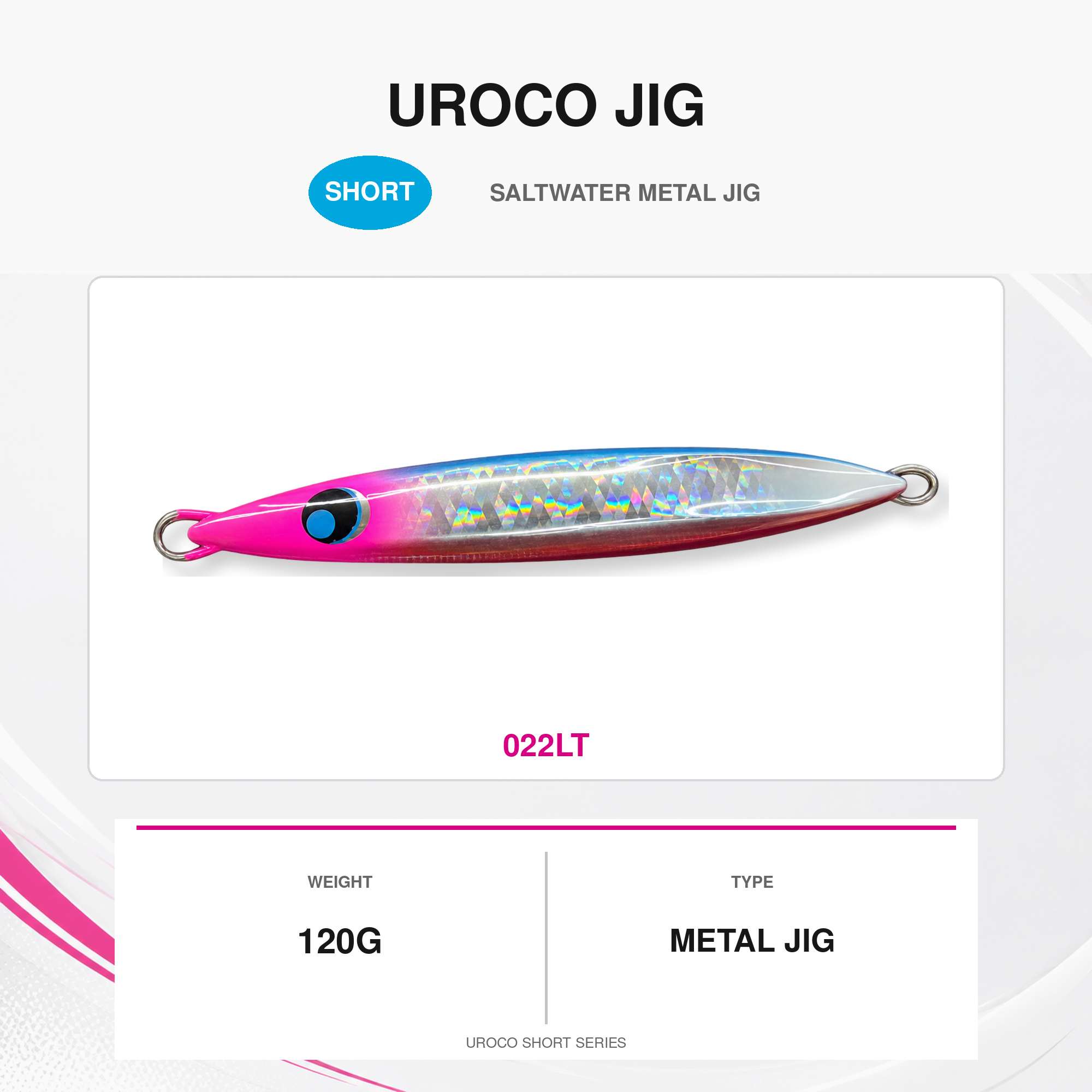 Uroco Metal Jig Uroco Short 120 grams 022LT (2595)