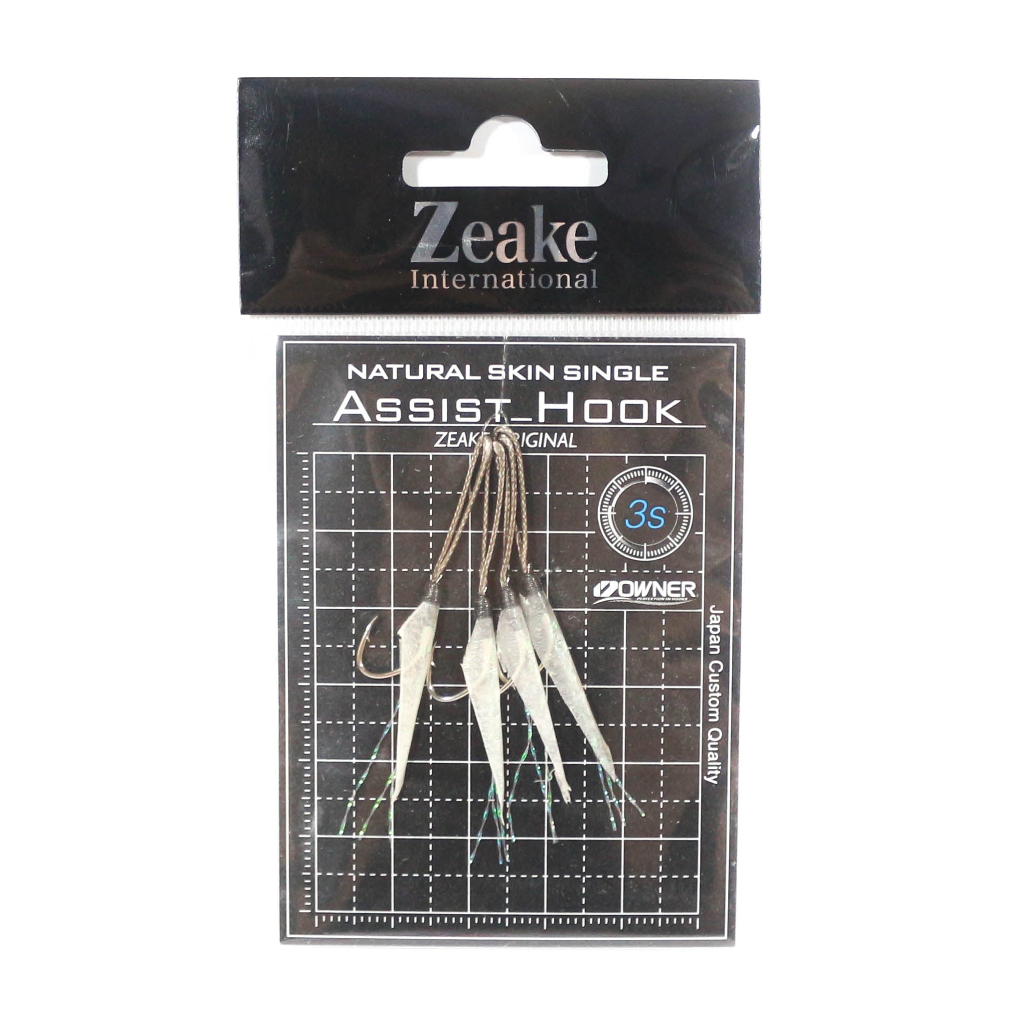 Zeake Assist Hook Single Fish Skin SLJ 4 per pack 3S (Size 8) (1953)
