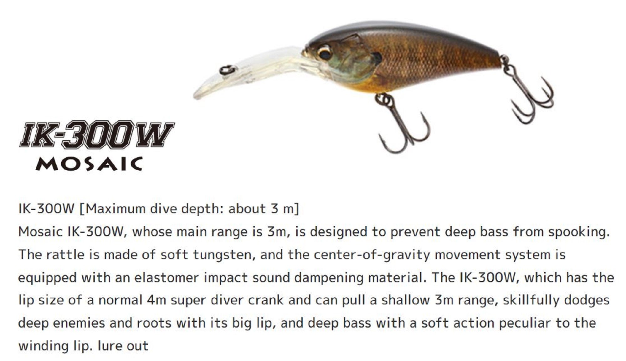 Imakatsu IK 300W Mosaic 75 mm 24 grams Floating Lure 117 (0662)