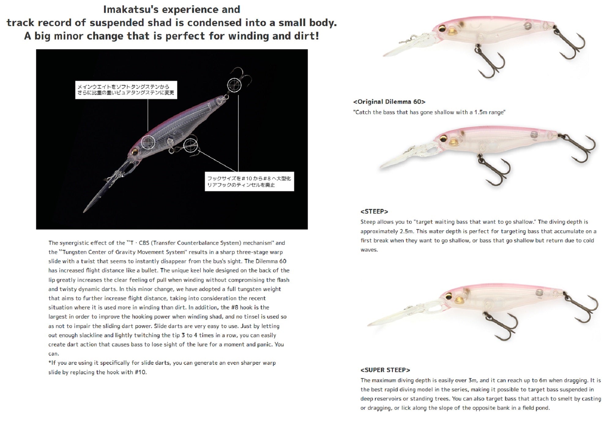 Imakatsu Dilemma 60 Super Steep 3DR Suspend Lure 757 (5261)