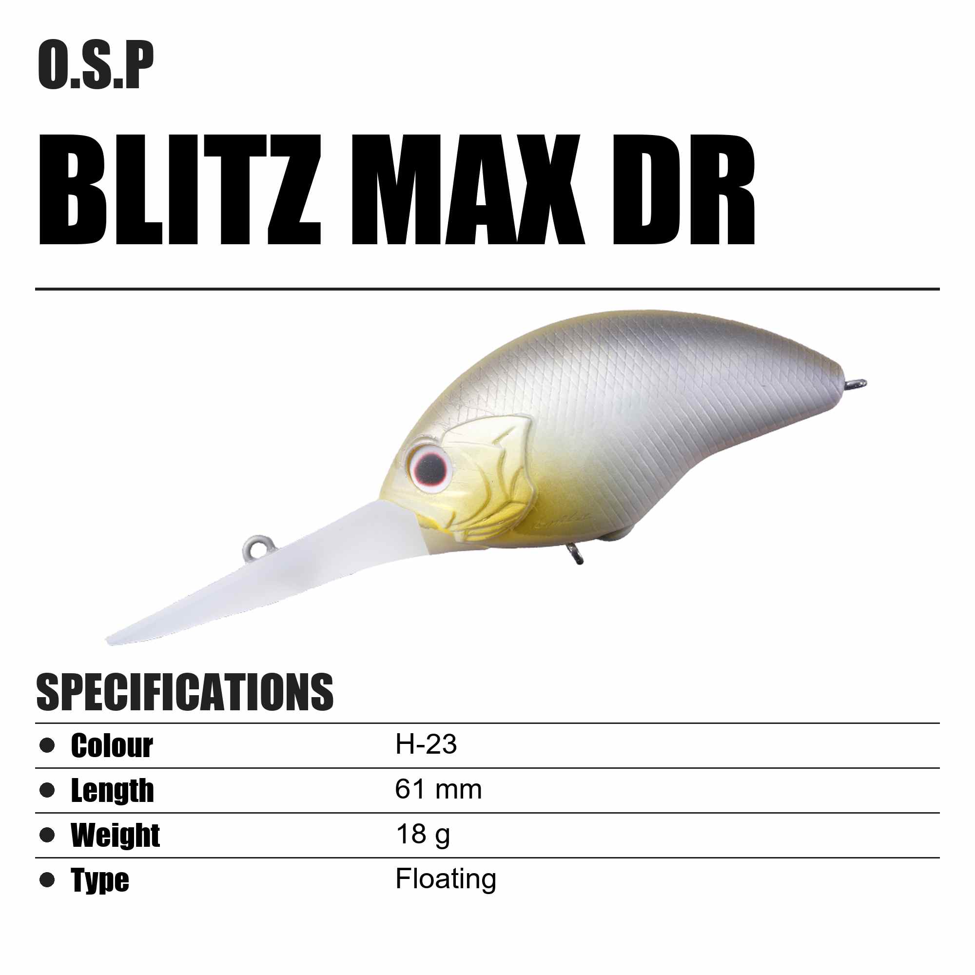 OSP Blitz Max DR 61 mm 18 grams Floating Lure H-23 (4451)