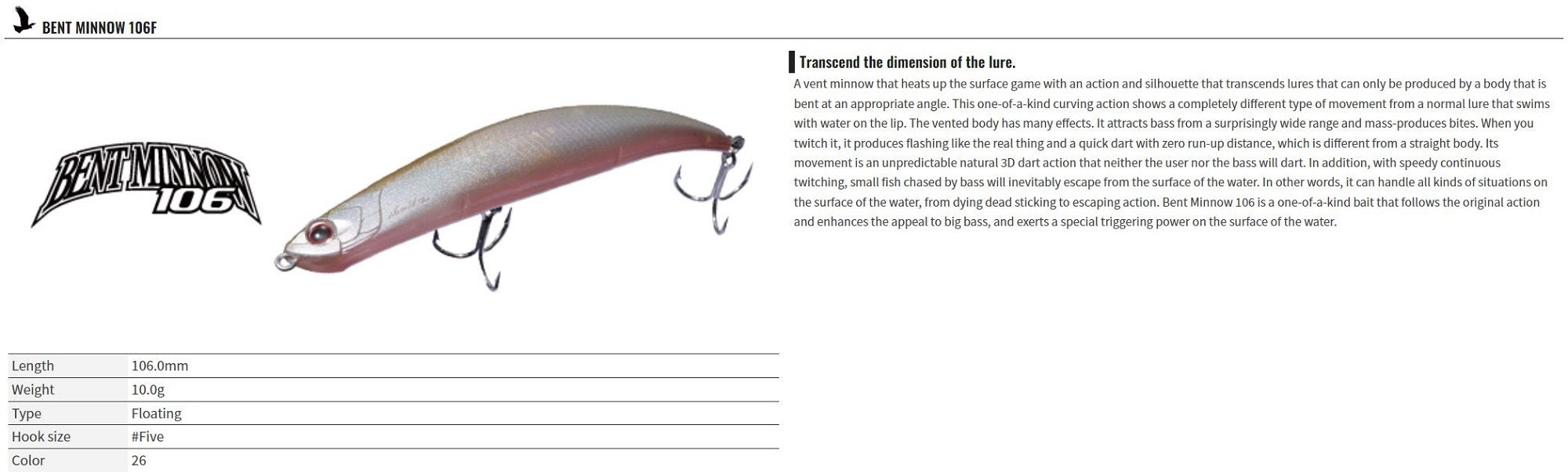 Sale OSP Bent Minnow 106F Floating Minnow Lure T-23 (4574)