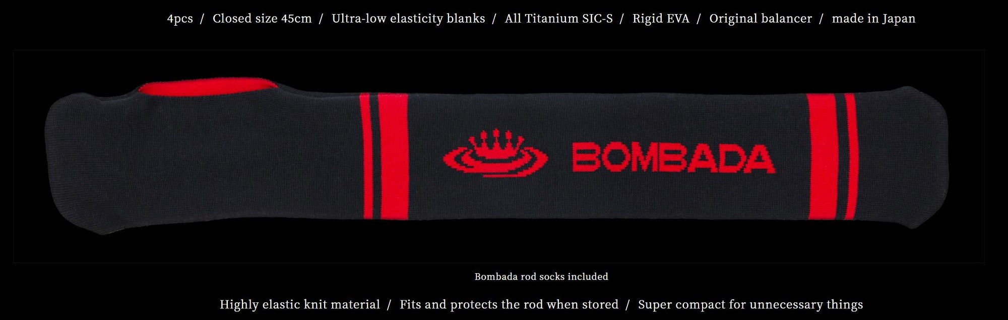 Bombada Rod Baitcast Passista 54 4 piece Travel (5728)