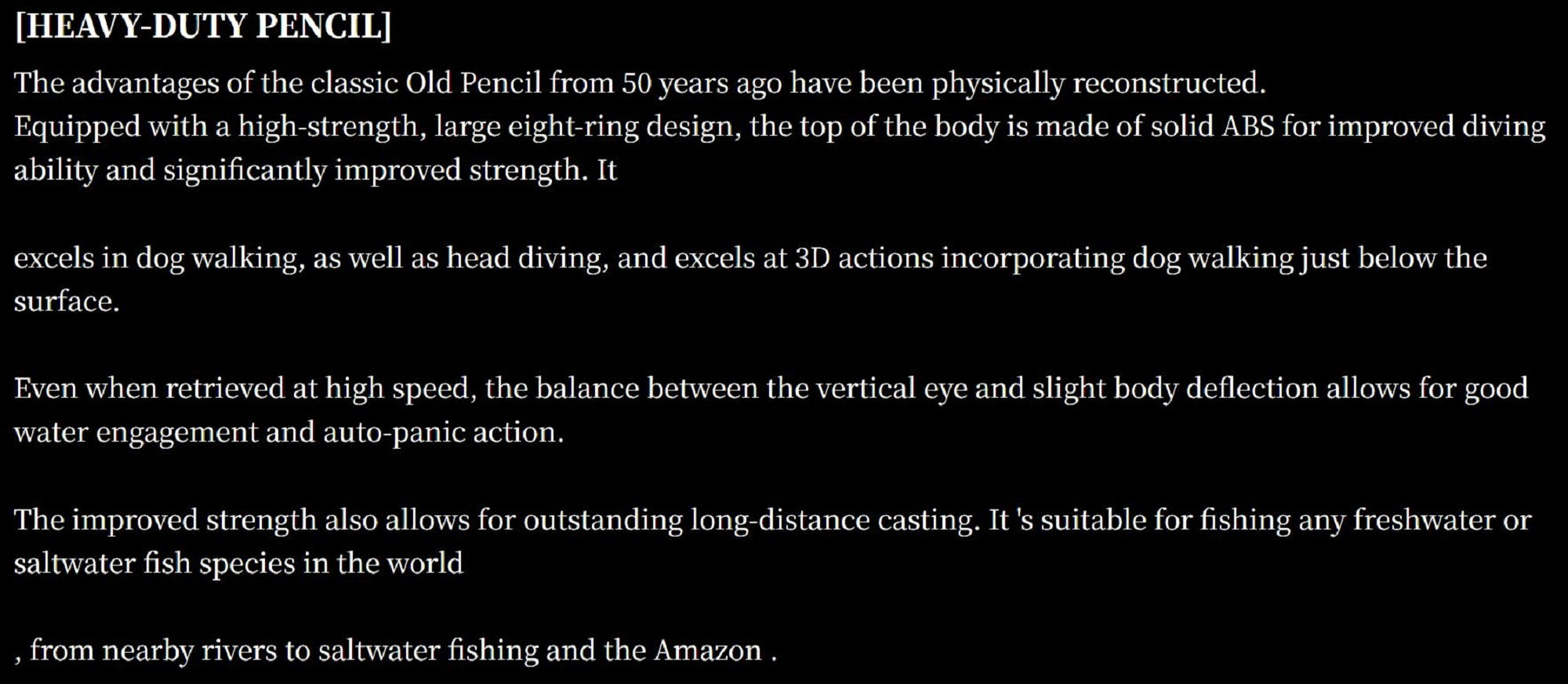 Bombada Amazon Spook 110 mm 25 grams Floating Lure XBW (6640)