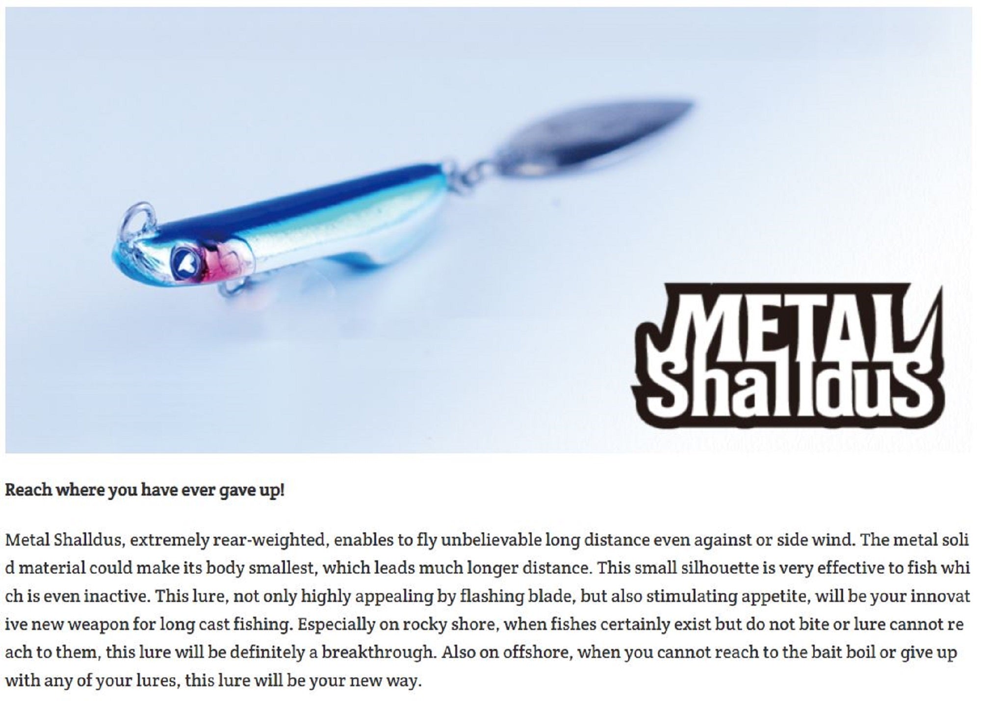 Sale Blue Blue Metal Shalldus 8 grams 40 mm Sinking Lure 17 (5281)
