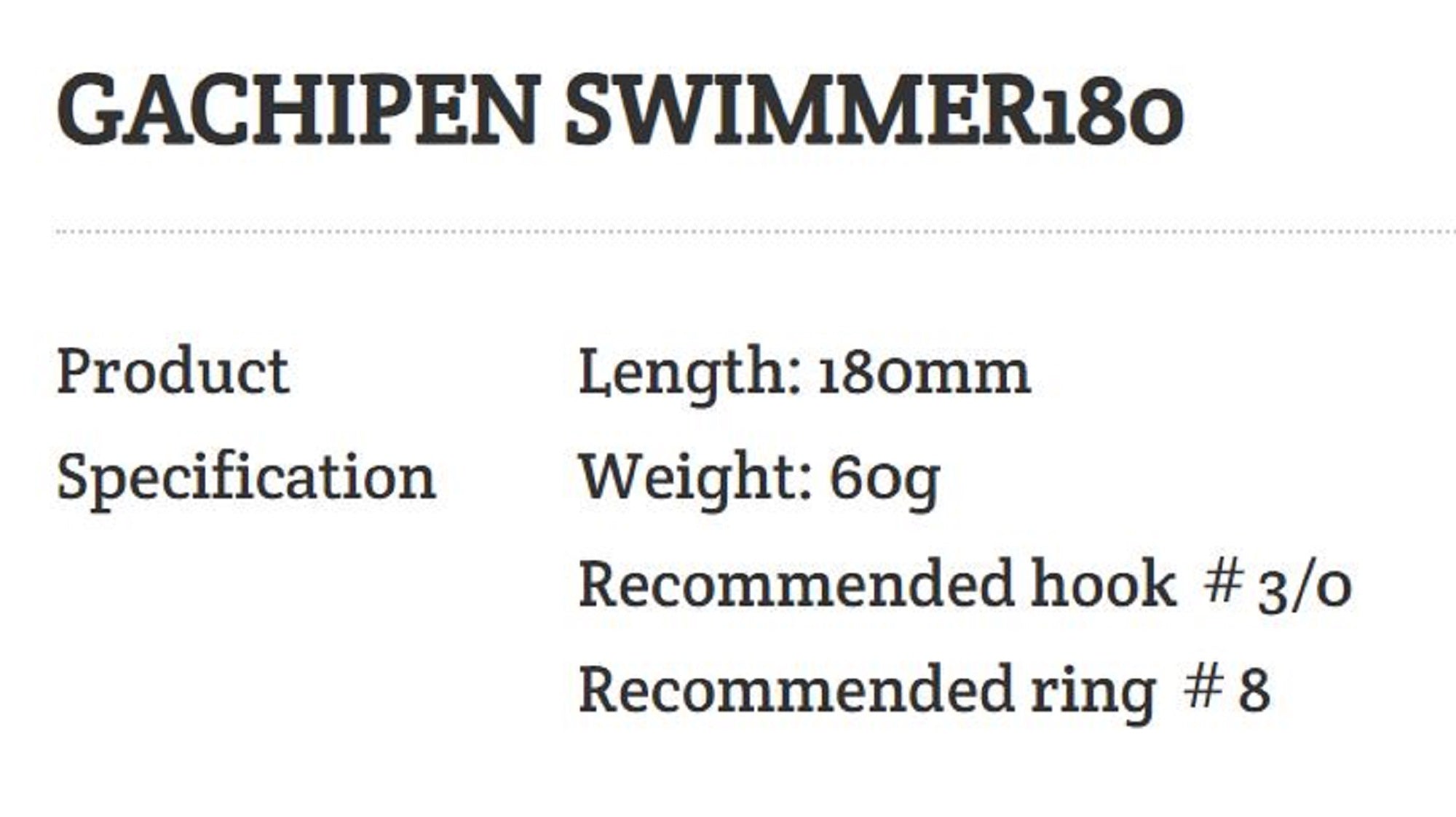 Blue Blue Gachipen Swimmer 180 60 grams Sinking lure 08 (9234)