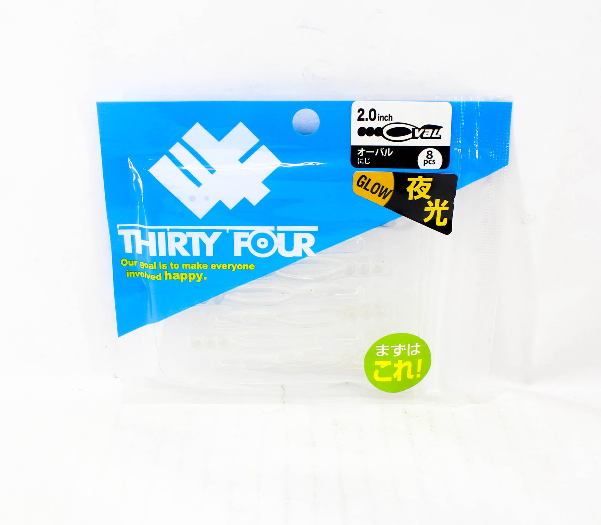 Thirty Four Soft Lure Oval 2.0 Inch 8 per pack Niji (0383)