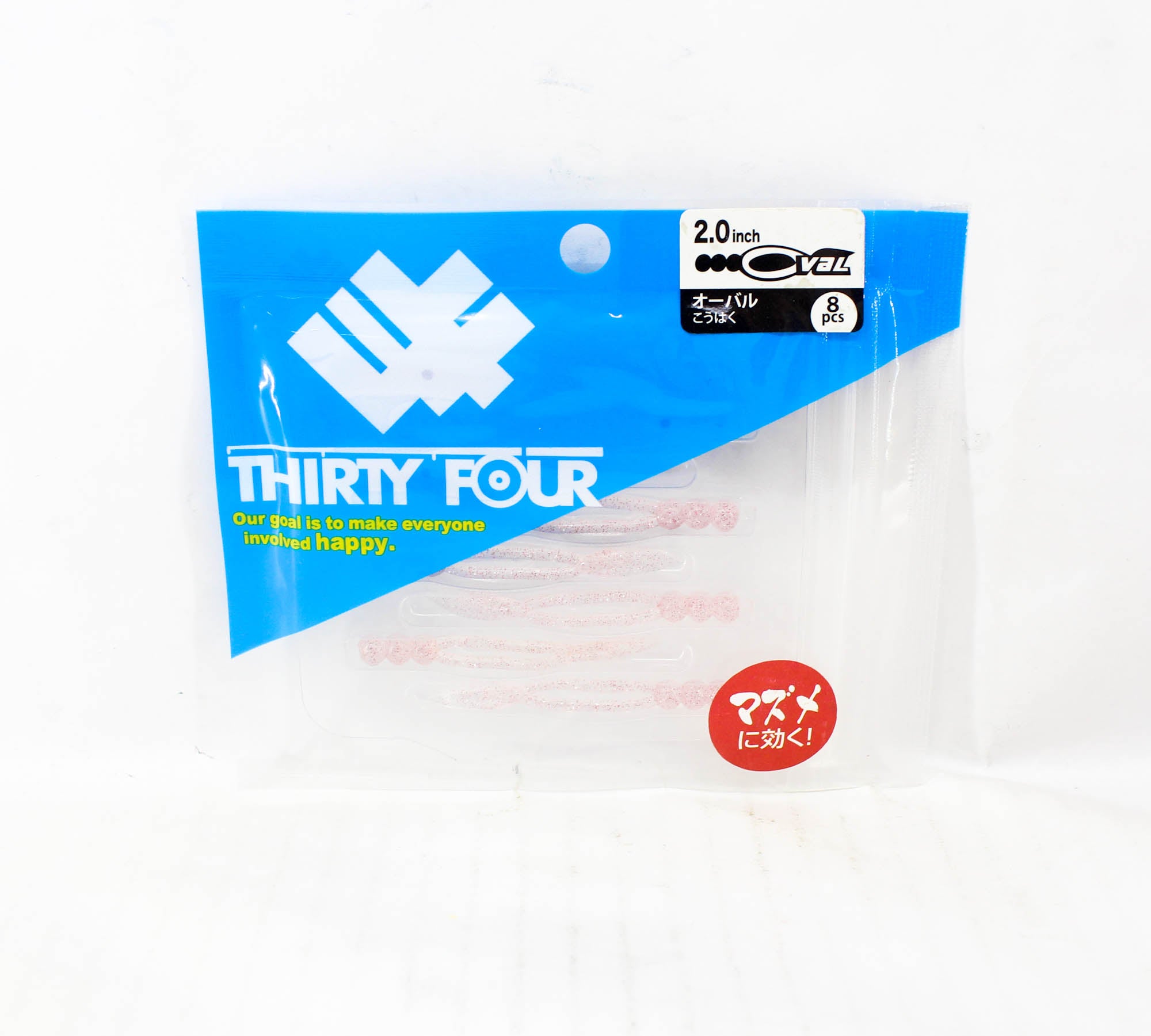Thirty Four Soft Lure Oval 2.0 Inch 8 per pack Kouhaku (0406)