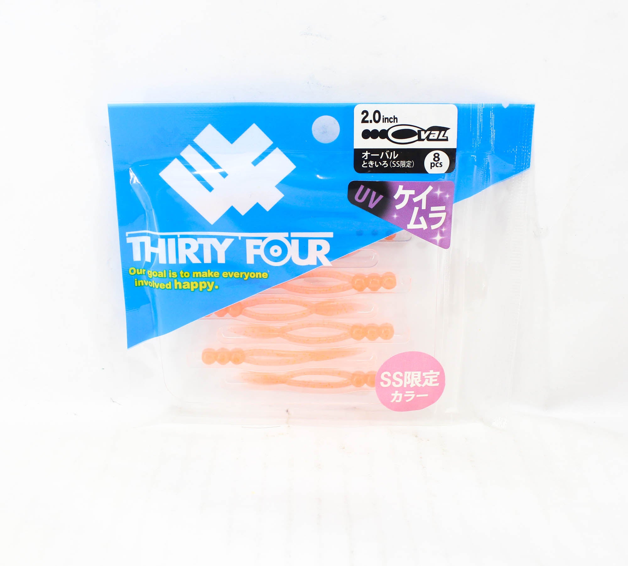 Thirty Four Soft Lure Oval 2.0 Inch 8 per pack Tokiiro (0444)