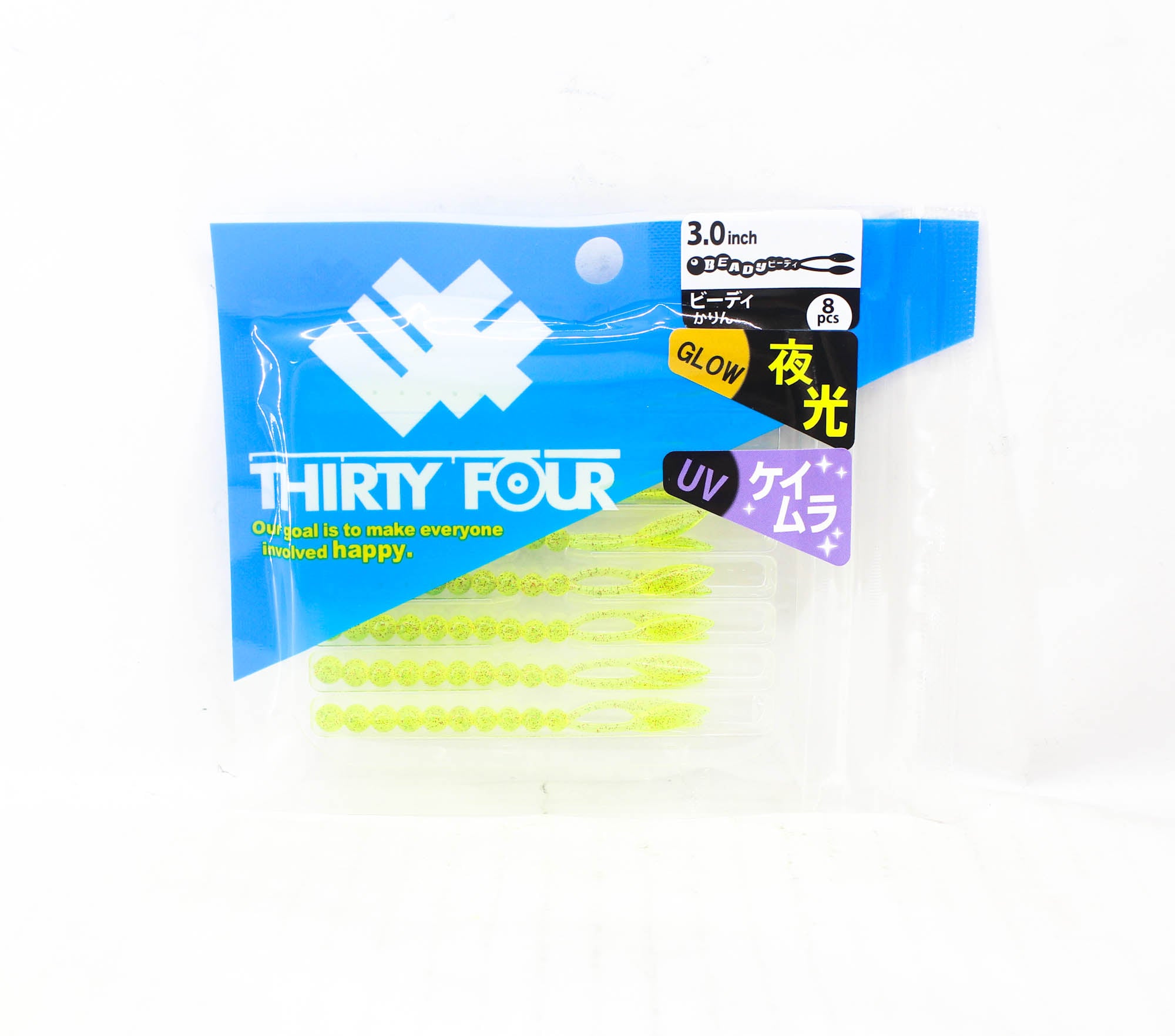 Thirty Four Soft Lure Beady 3.0 Inch 8 per pack Karin (5227)