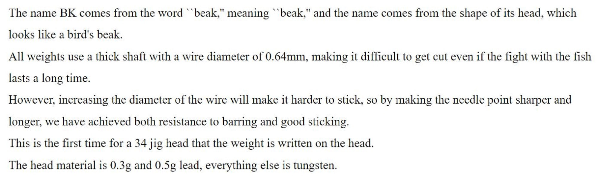 Thirty Four Jig Head B.K Head 2.5 grams 3 per pack (5692)