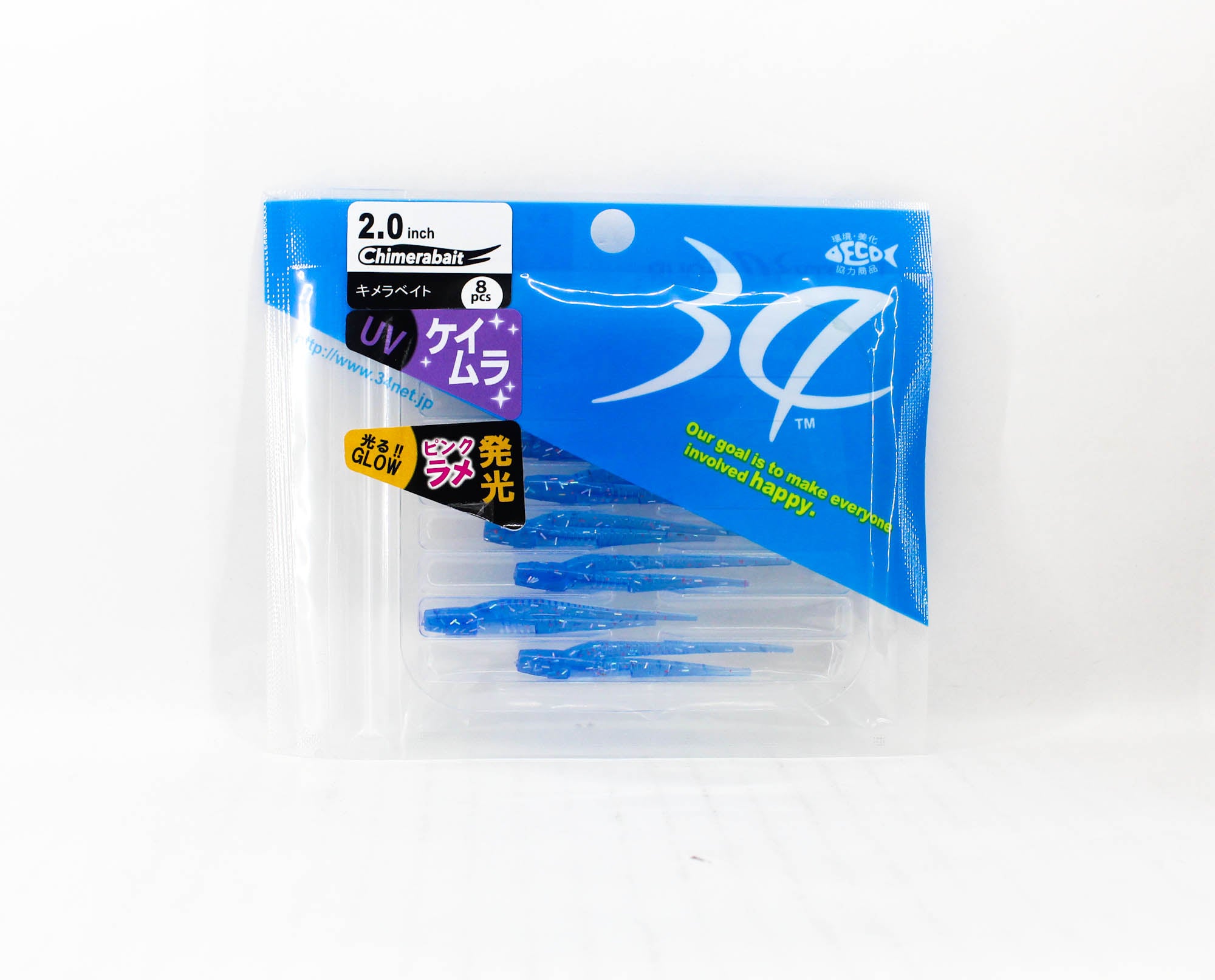 Thirty Four Soft Lure Chimerabait 2.0 Inch 8 per pack Hanabi (4045)