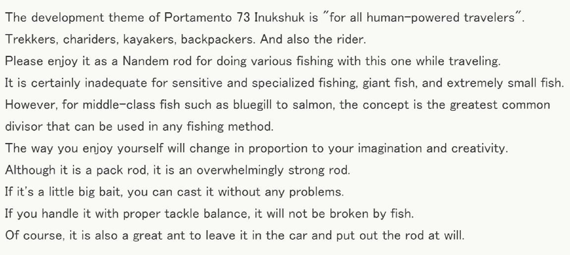 Sale Tulala Rod Spinning Portamento 73S INUKSHUK 4 piece Travel (5127)