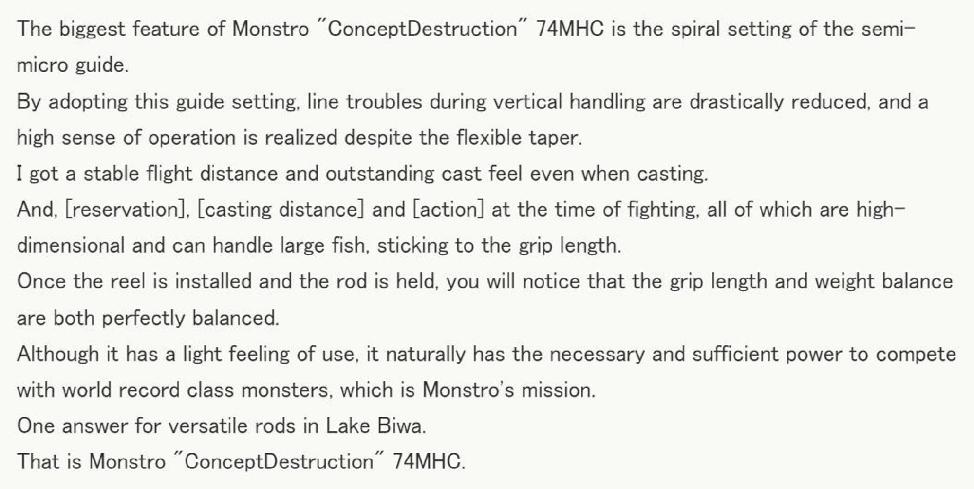 Sale Tulala Rod Baitcast Monstruo Concept Destruction 74 MHC (1661)