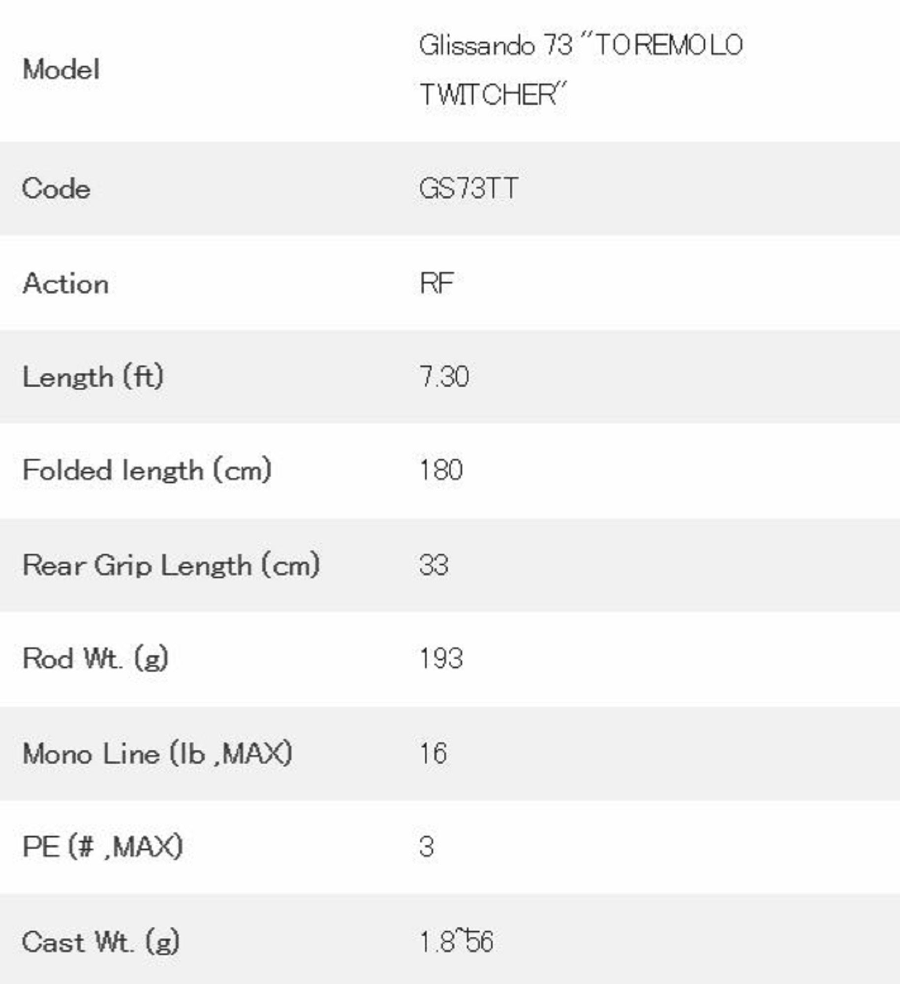 Sale Tulala Rod Spinning Glissando 73TT (2224)