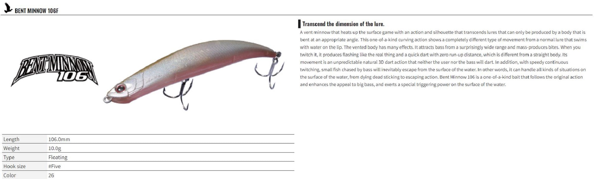 Sale OSP Bent Minnow 106F Floating Minnow Lure HF-76 (1036)