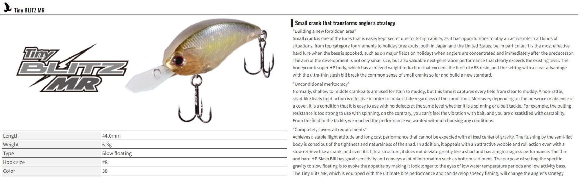 OSP Blitz Tiny MR 44 mm 6.3 grams Floating Lure M-14 (1401)