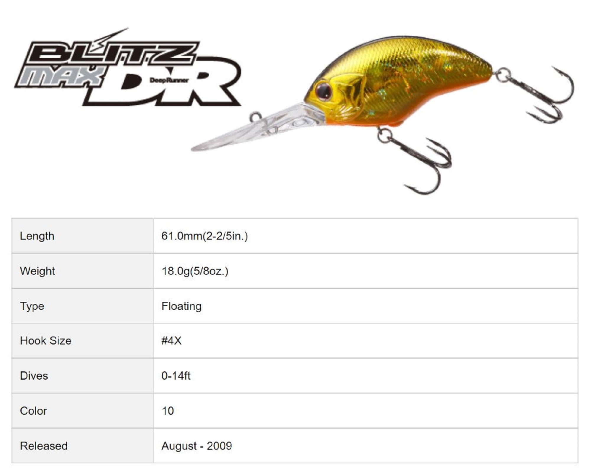 OSP Blitz Max DR 61 mm 18 grams Floating Lure H-09 (5591)