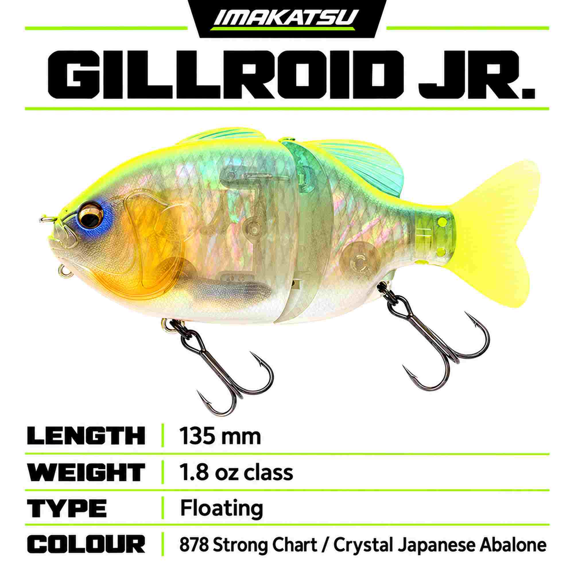 Imakatsu Gillroid Jr 135 mm 1.8 oz Floating Lure 878 (7839)