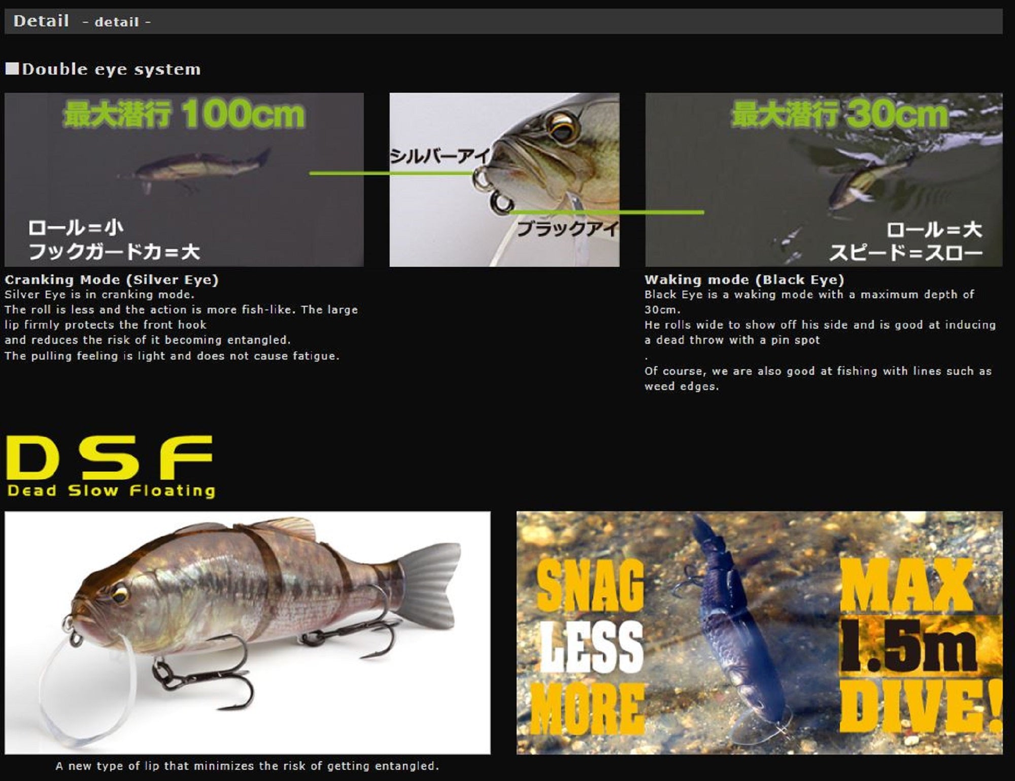 Imakatsu IK Bassroid JR Triple Double Dead 140 mm Floating Lure 510 (9420)