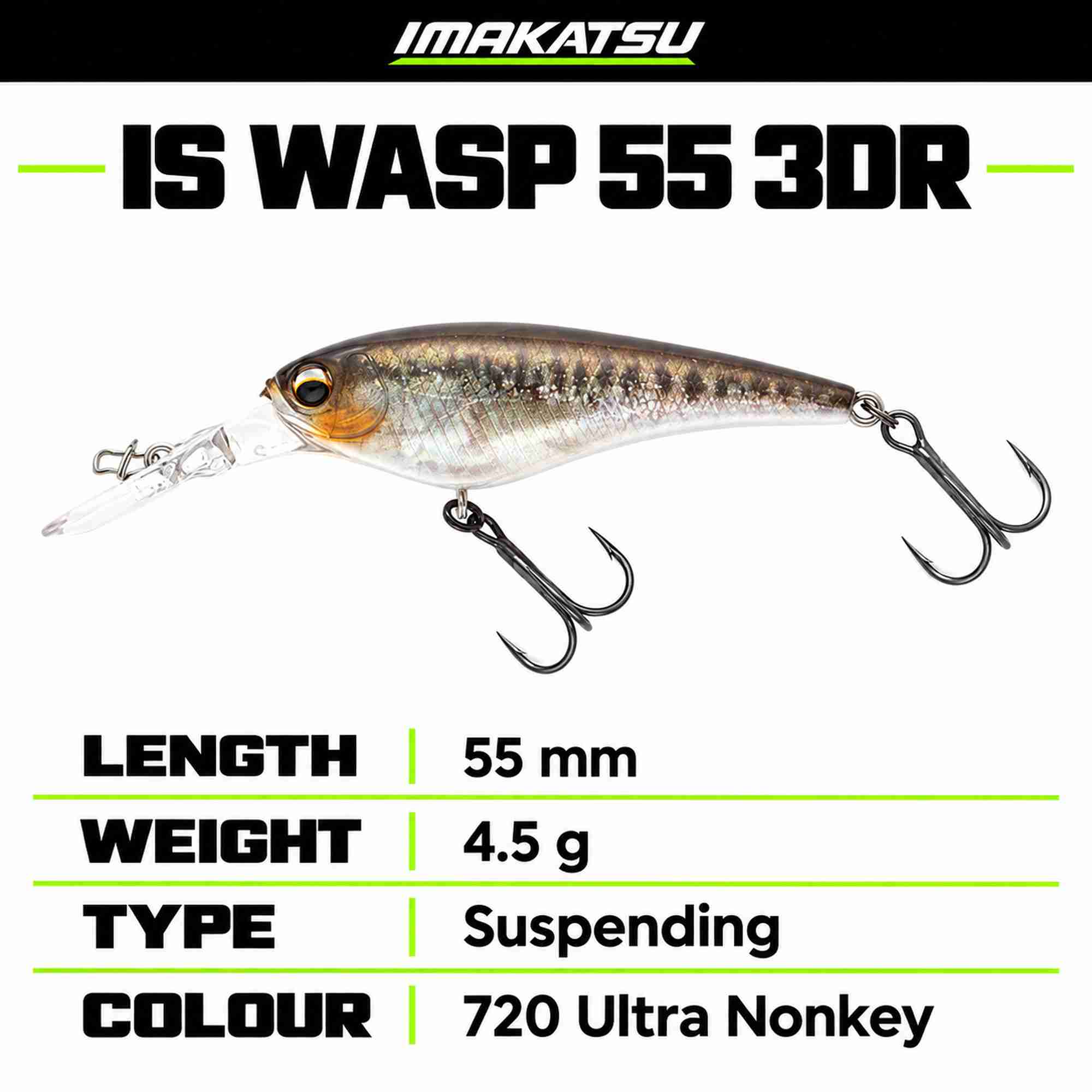 Imakatsu IS Wasp 55 3DR Suspend Lure 720 (1927)