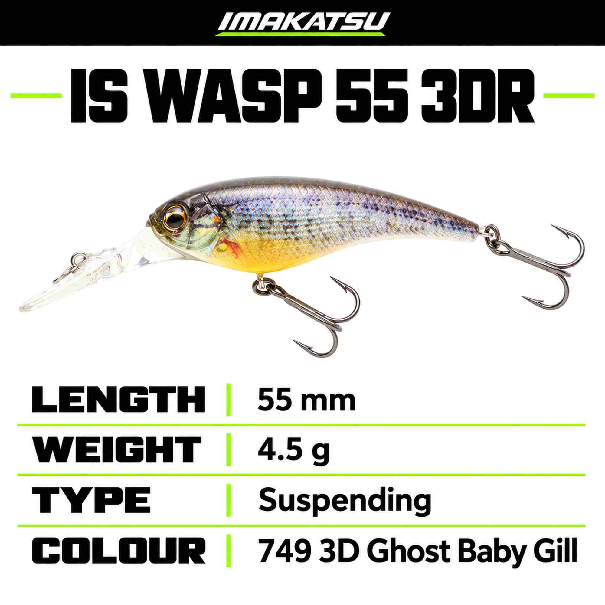 Imakatsu IS Wasp 55 3DR Suspend Lure 749 (1934)