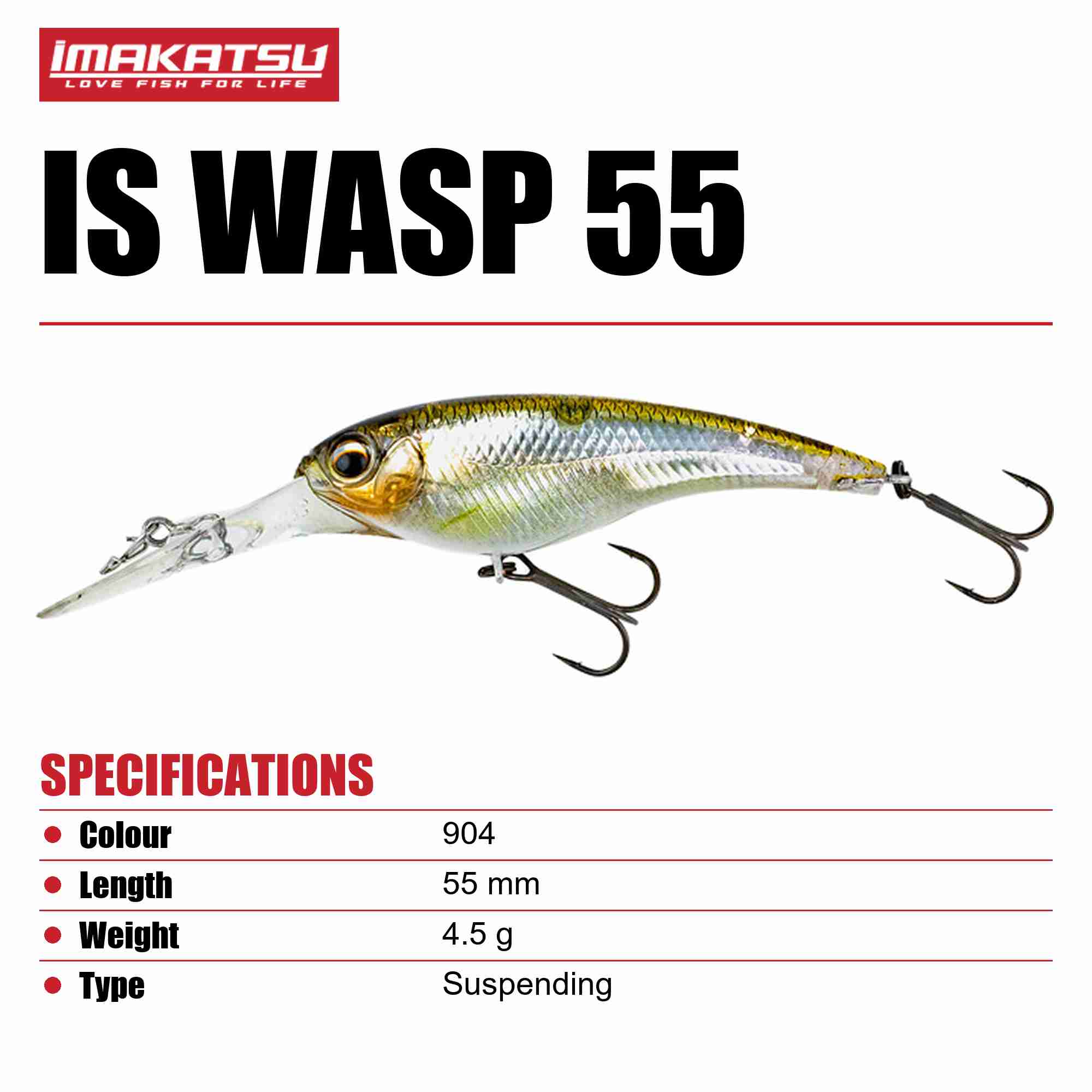 Imakatsu IS Wasp 55 3DR Suspend Lure 904 (1996)