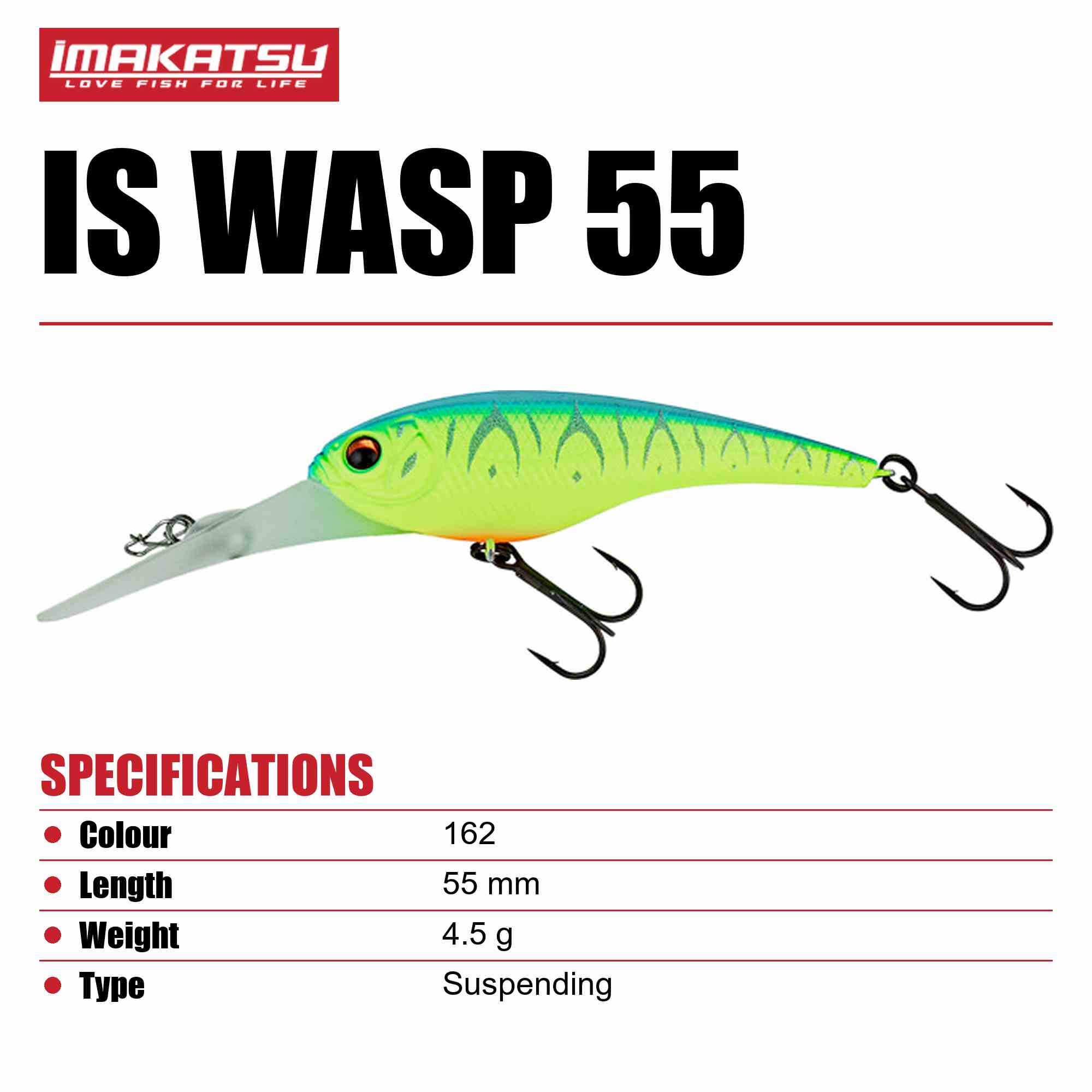 Imakatsu IS Wasp 55 Suspend Lure 162 (2276)