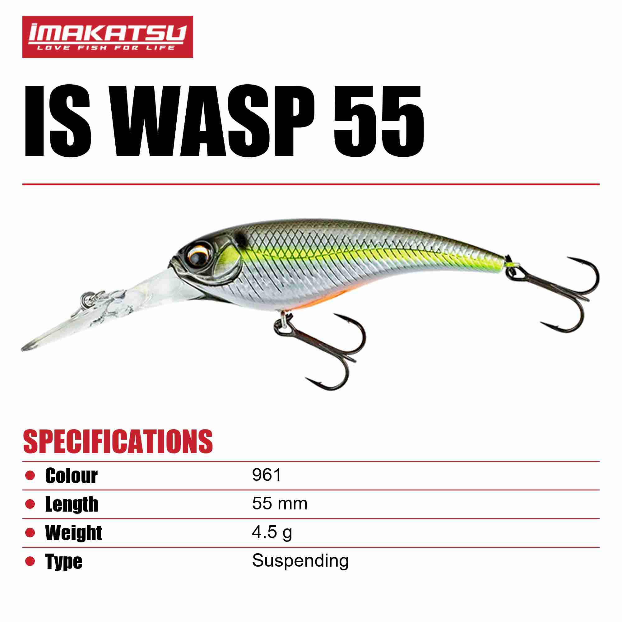Imakatsu IS Wasp 55 Suspend Lure 961 (2283)
