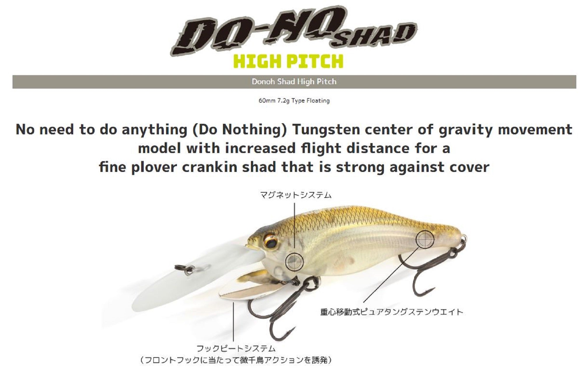 Imakatsu Dono Shad HP TG 60 mm 7.2 grams Floating Lure 701 (3914)