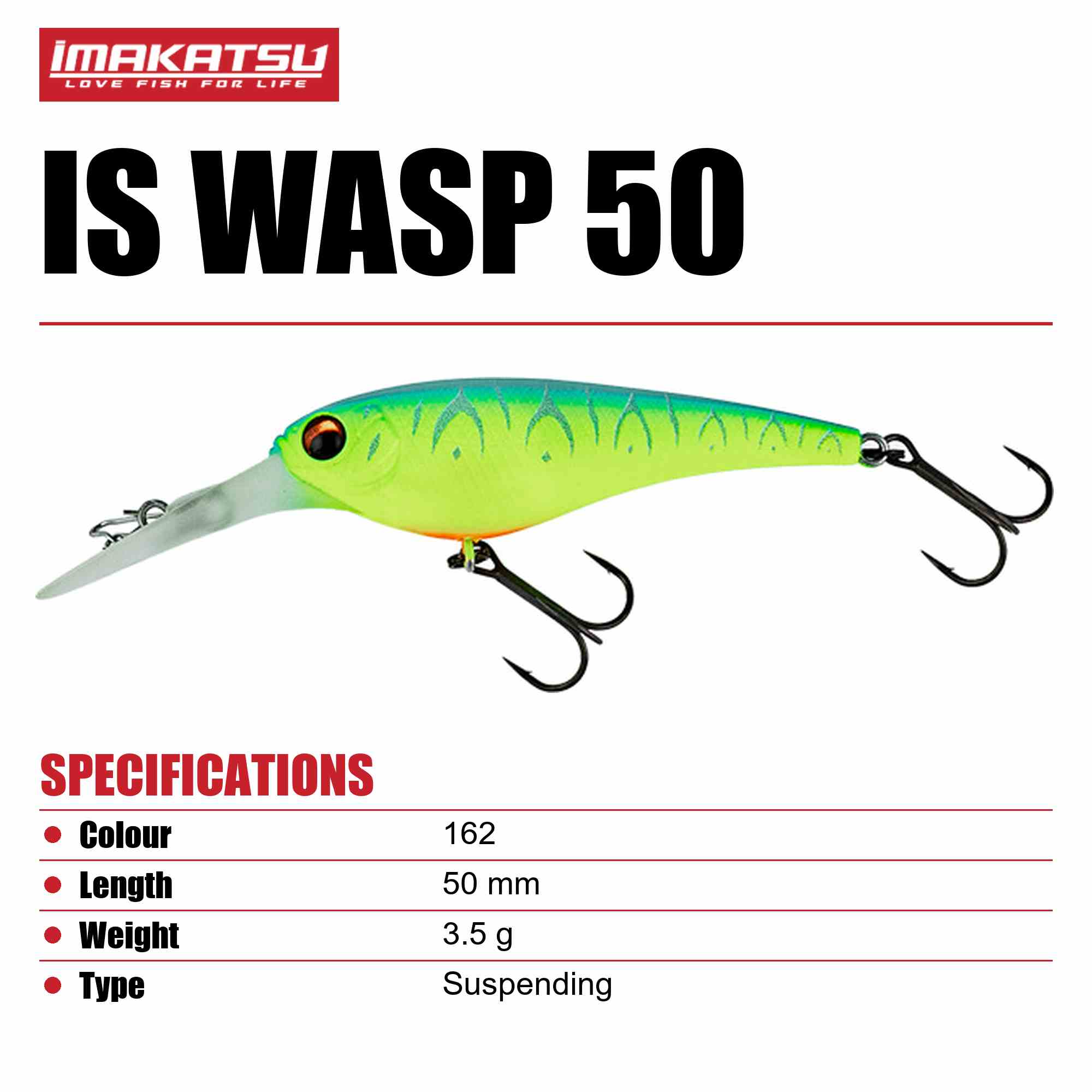 Imakatsu IS Wasp 50 Suspend Lure 162 (9824)