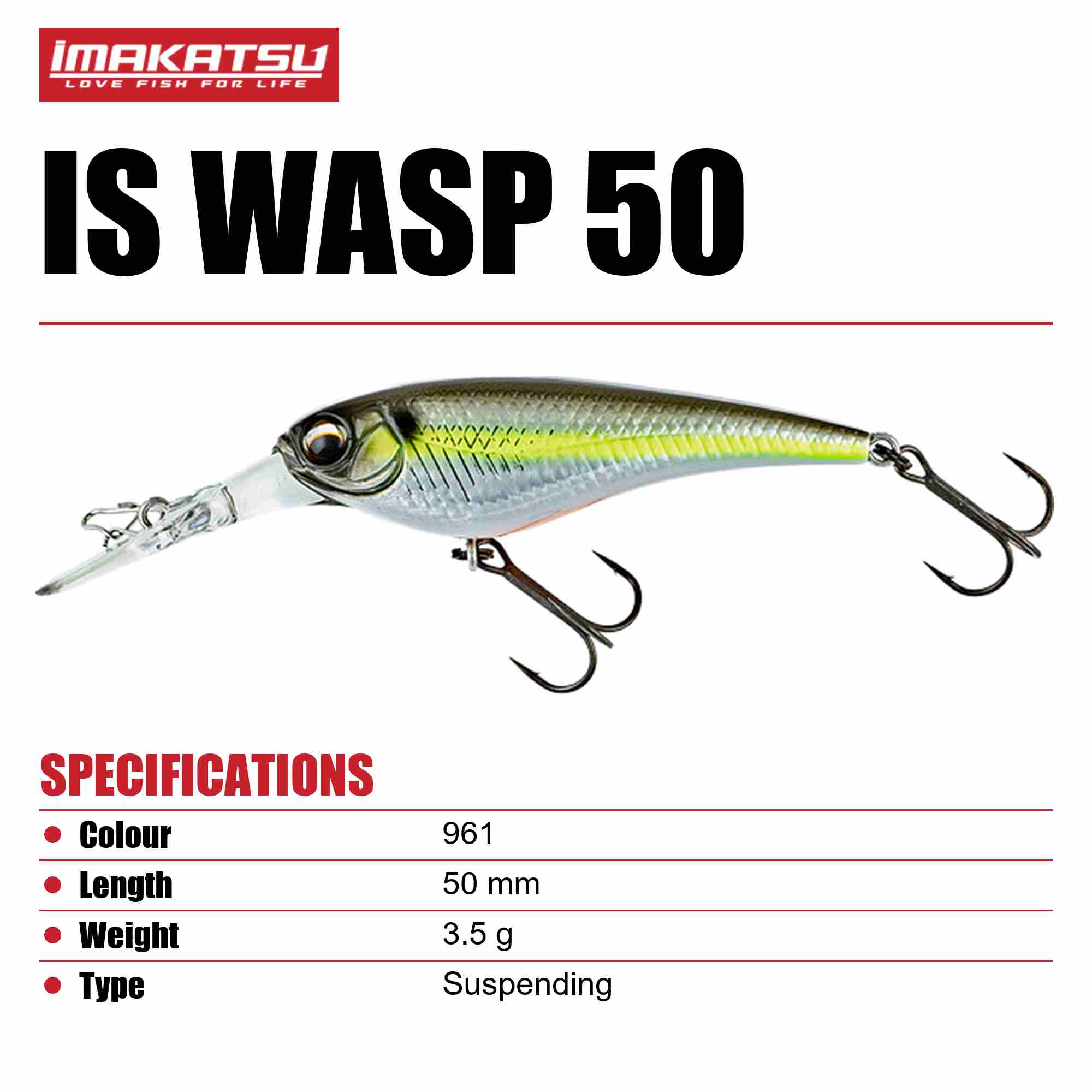 Imakatsu IS Wasp 50 Suspend Lure 961 (9831)