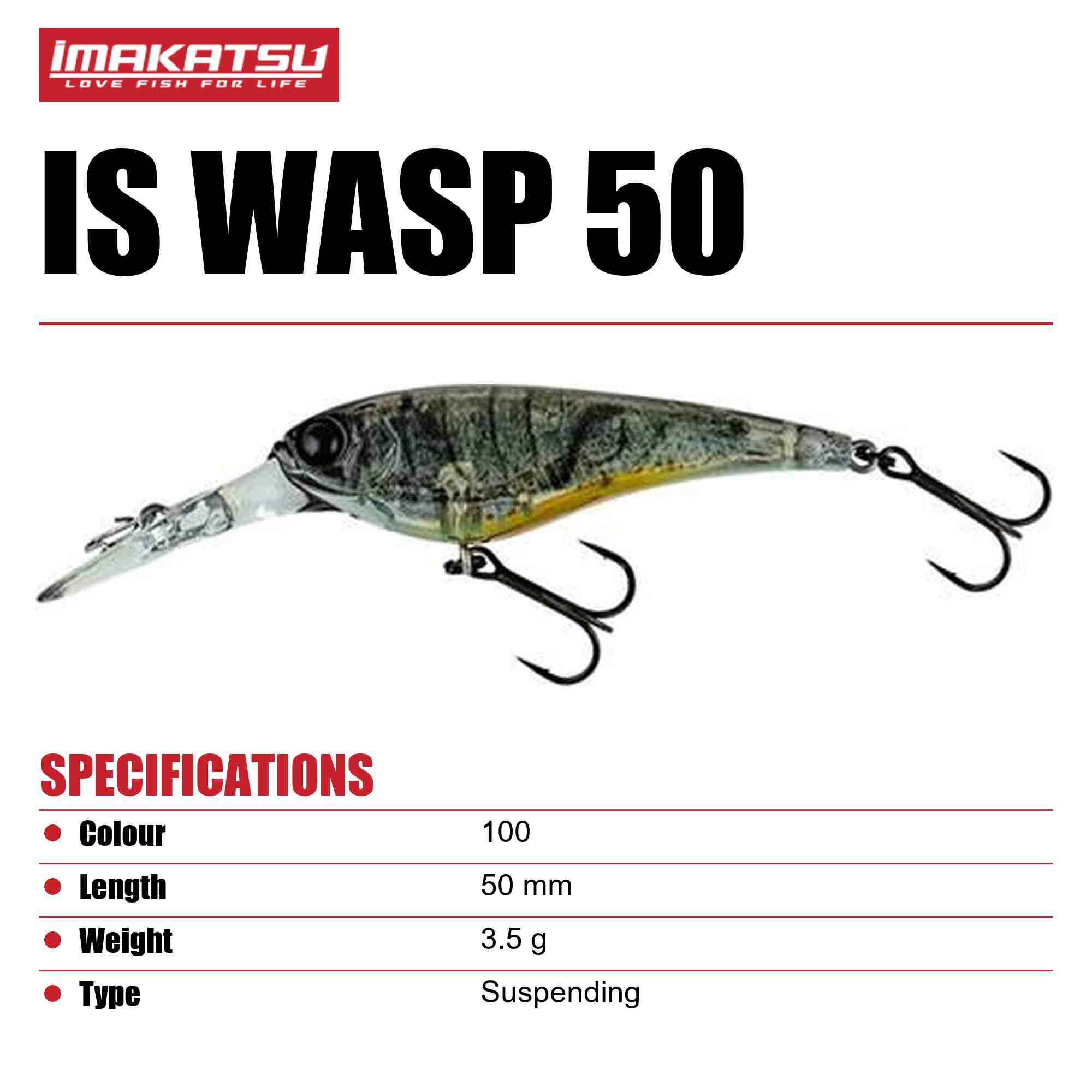 Imakatsu IS Wasp 50 Suspend Lure 100 (9848)