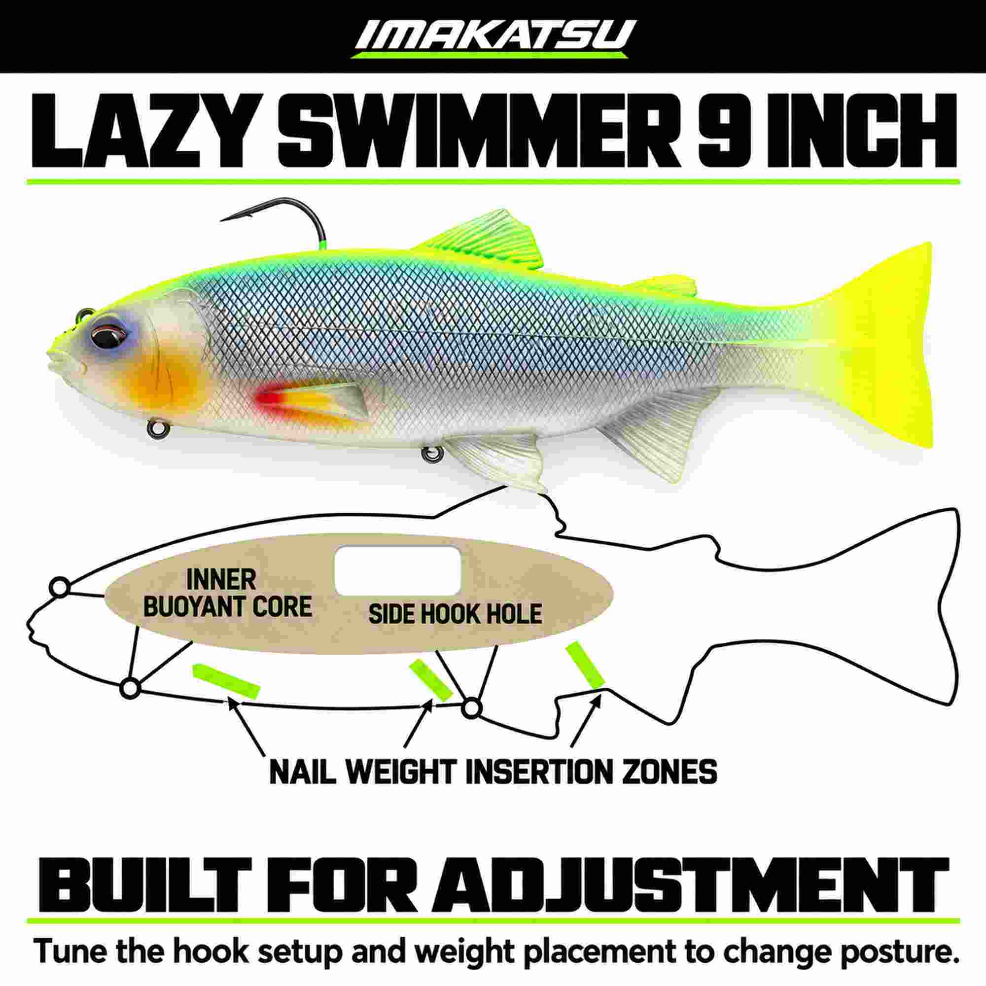 Imakatsu Soft Lure Lazy Swimmer 9 Inches Eco S-499 (6661)