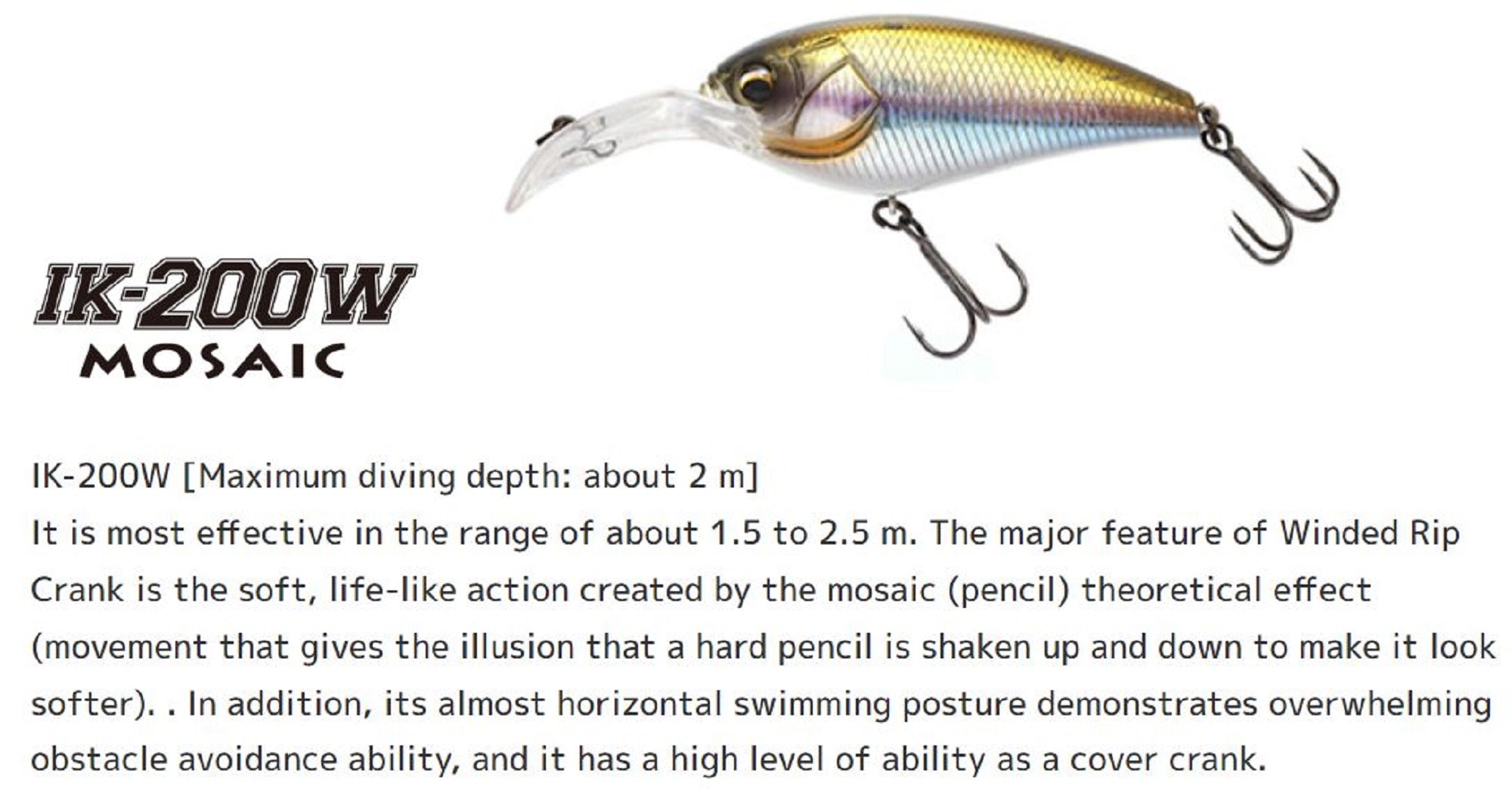 Imakatsu IK 200W Mosaic 75 mm 24 grams Floating Lure 932 (1357)